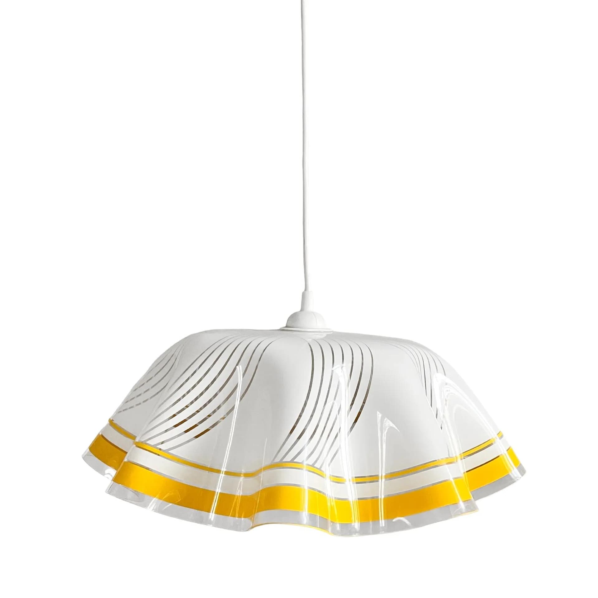 Ceiling Lamp, white plexiglass, Poland, 1990s - 129487