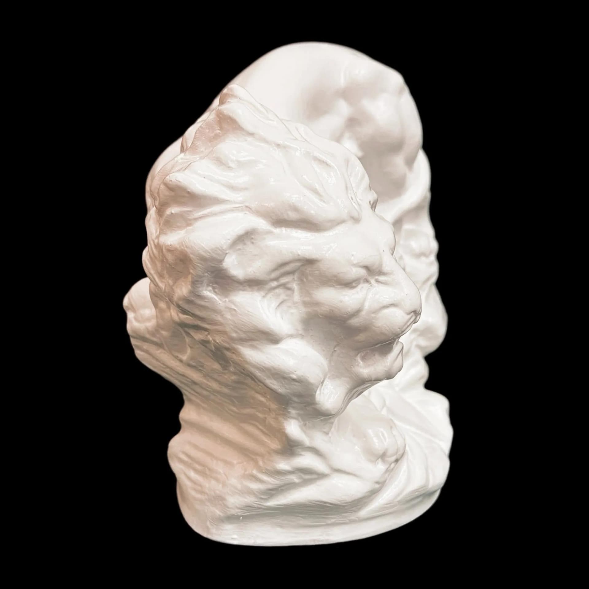 Figura lwa art déco, biały, ceramika, Czechy, początek XX w. - 129440