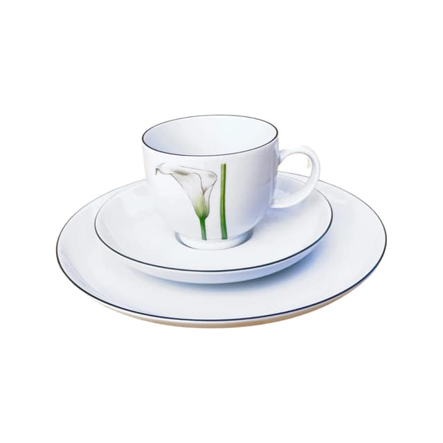 Breakfast trio set, white porcelain, Seltmann Weiden, Germany, 1980s. - DIMENSION