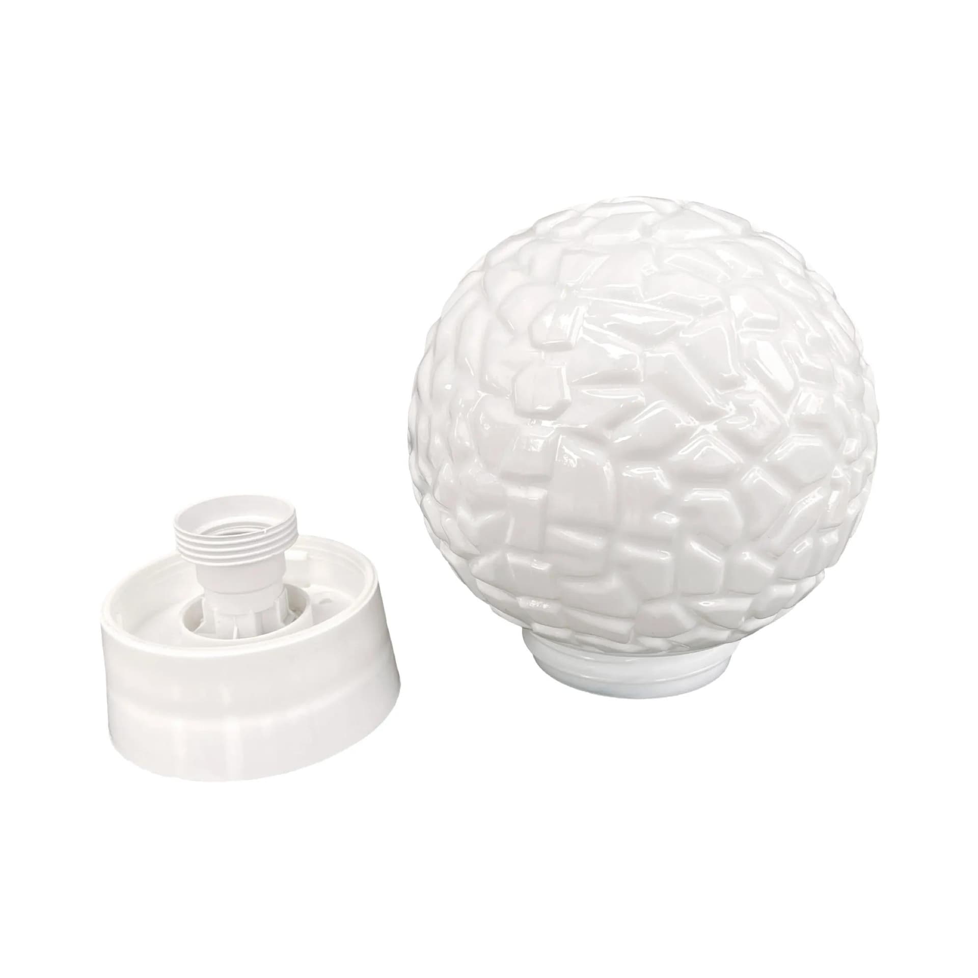 Kinkiet sferyczny globus, biały, szkło bakelit, Elektrosvit Nové Zámky, Czechosłowacja, lata 60. - 129408