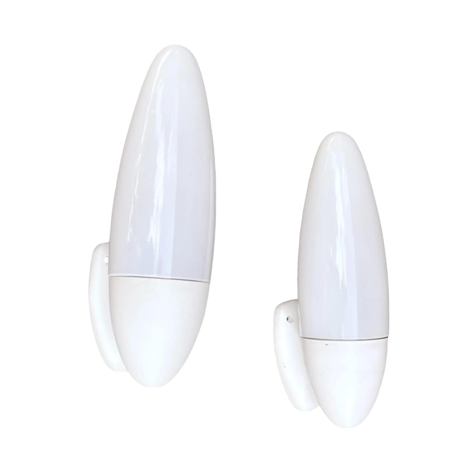 Para kinkietów, biały, szkło, bakelit, Elektrosvit Nové Zámky, Czechosłowacja, lata 50. - 129338