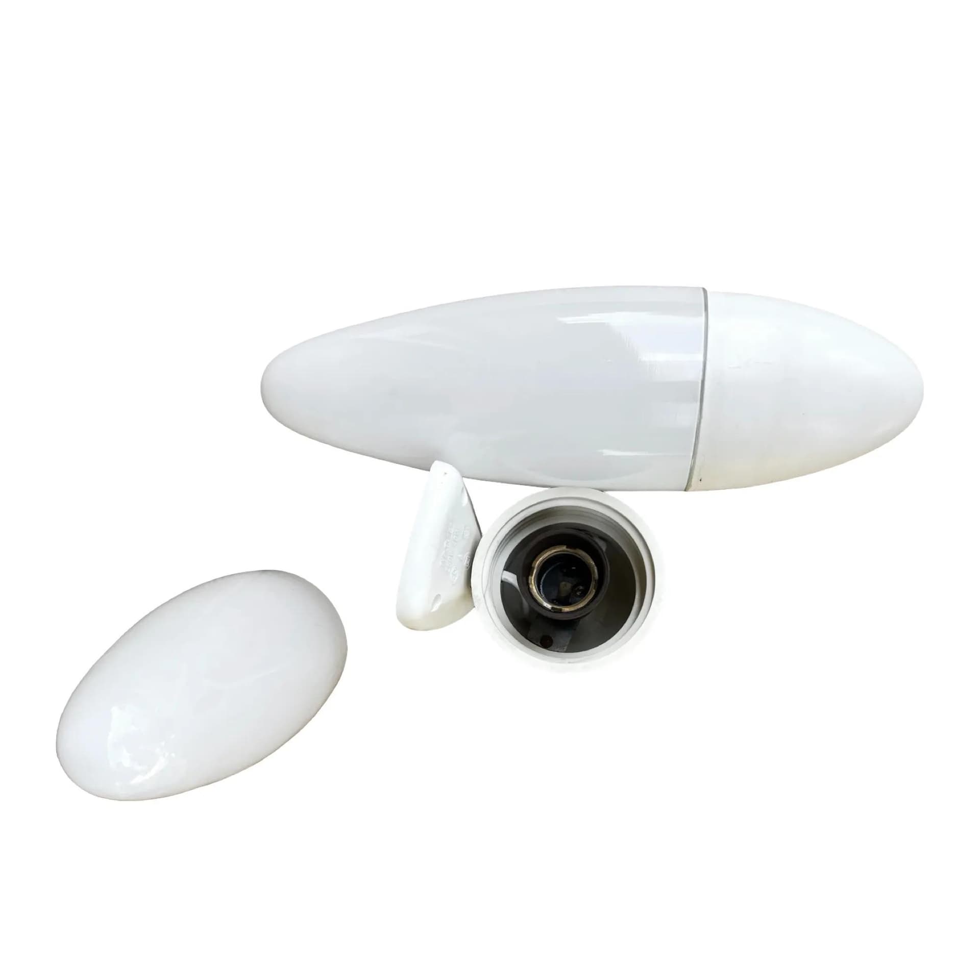 Para kinkietów, biały, szkło, bakelit, Elektrosvit Nové Zámky, Czechosłowacja, lata 50. - 129335