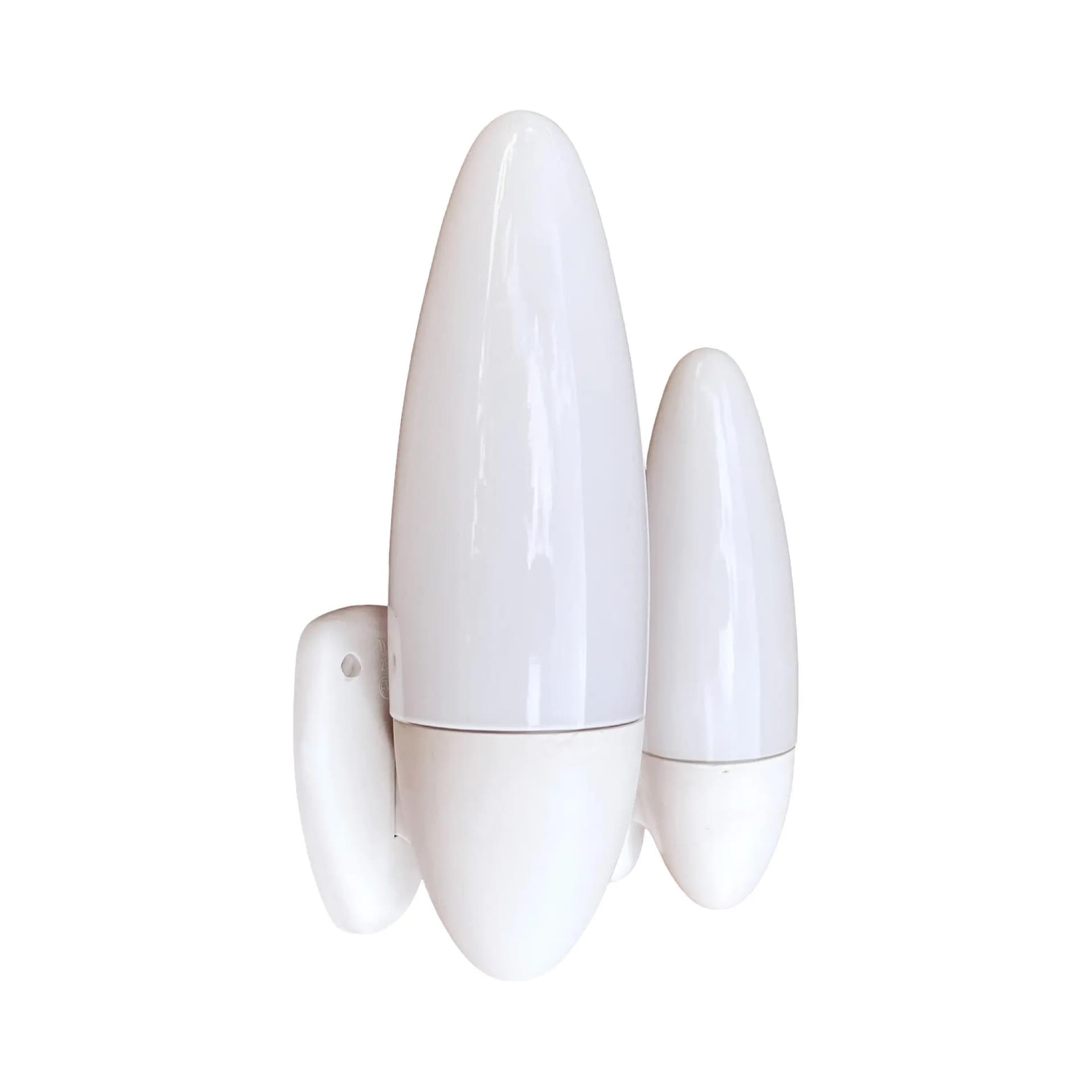 Para kinkietów, biały, szkło, bakelit, Elektrosvit Nové Zámky, Czechosłowacja, lata 50. - 129340