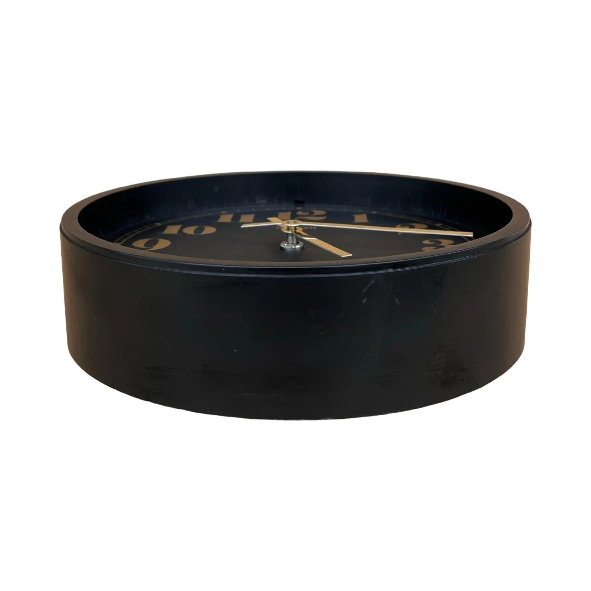 Zegar ścienny, czarny, plastik, HANSON, Irlandia, lata 90. - 129328