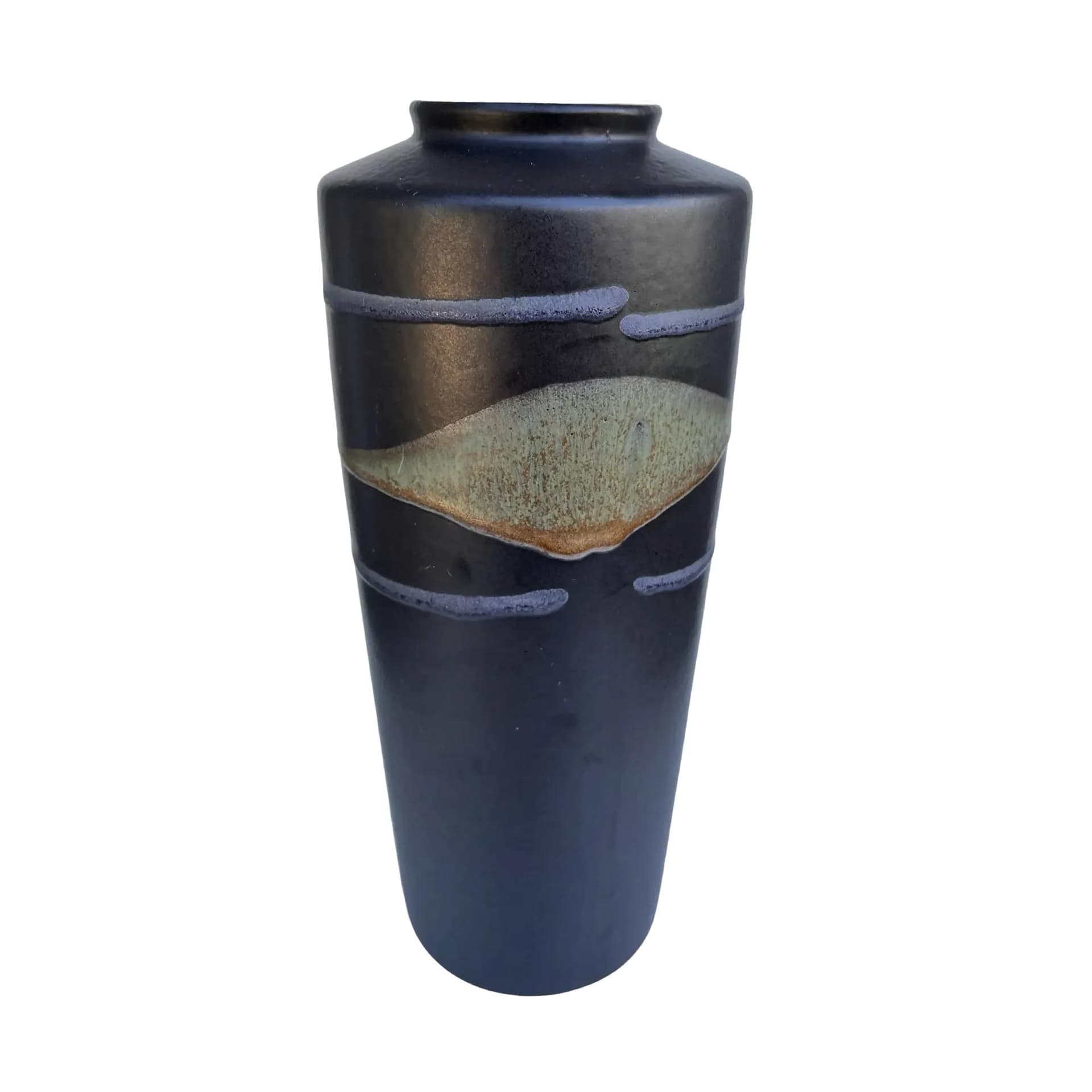 Wazon 690-25, granatowy, ceramika, Bay Keramik, Niemcy, lata 70.