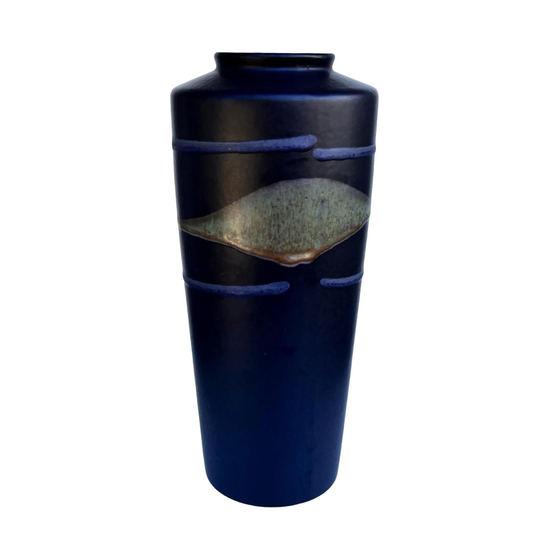 Wazon 690-25, granatowy, ceramika, Bay Keramik, Niemcy, lata 70. - 129318