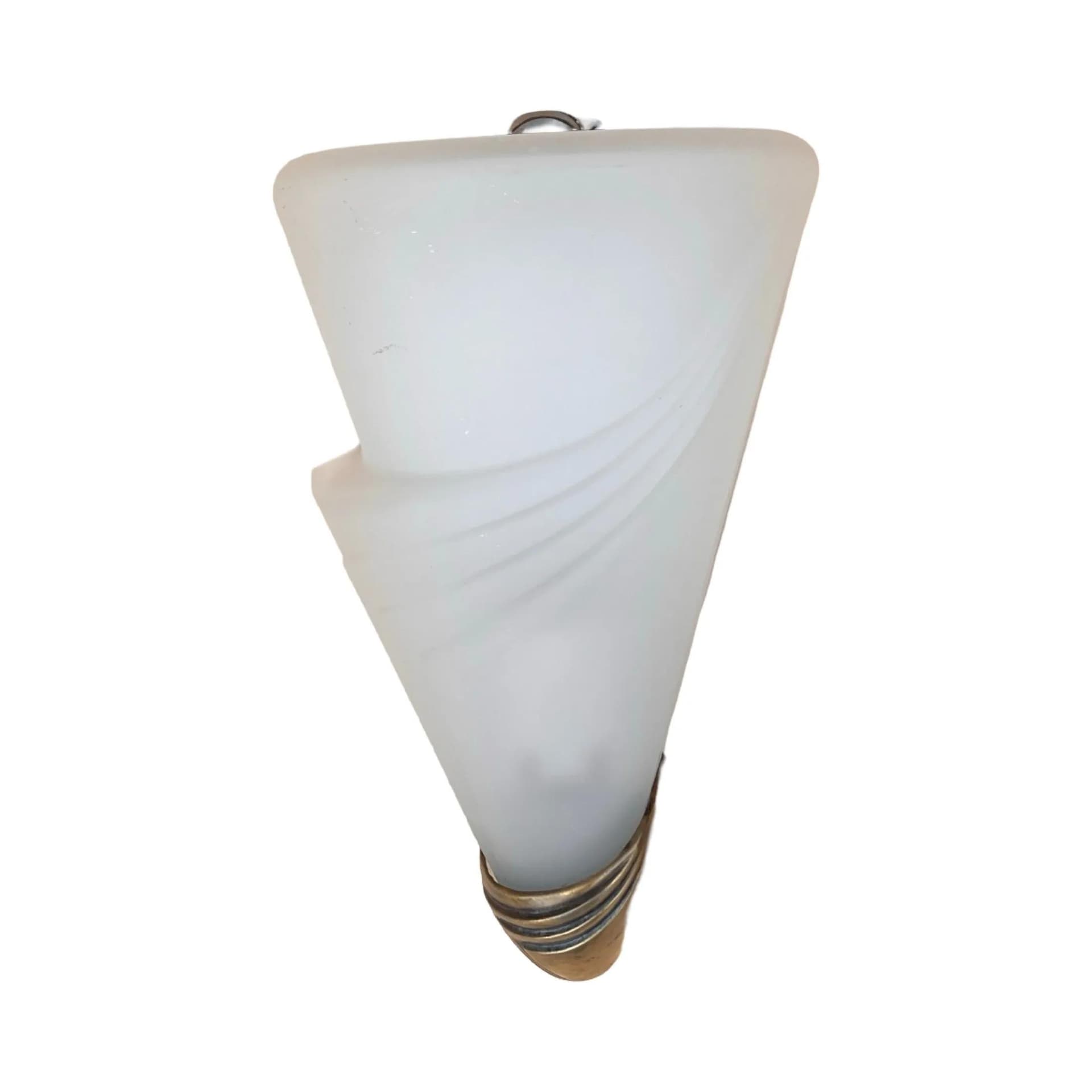 Kinkiet Diana, Art déco, szkło ivory white, metal złoty, Polska, lata 80. - 129299