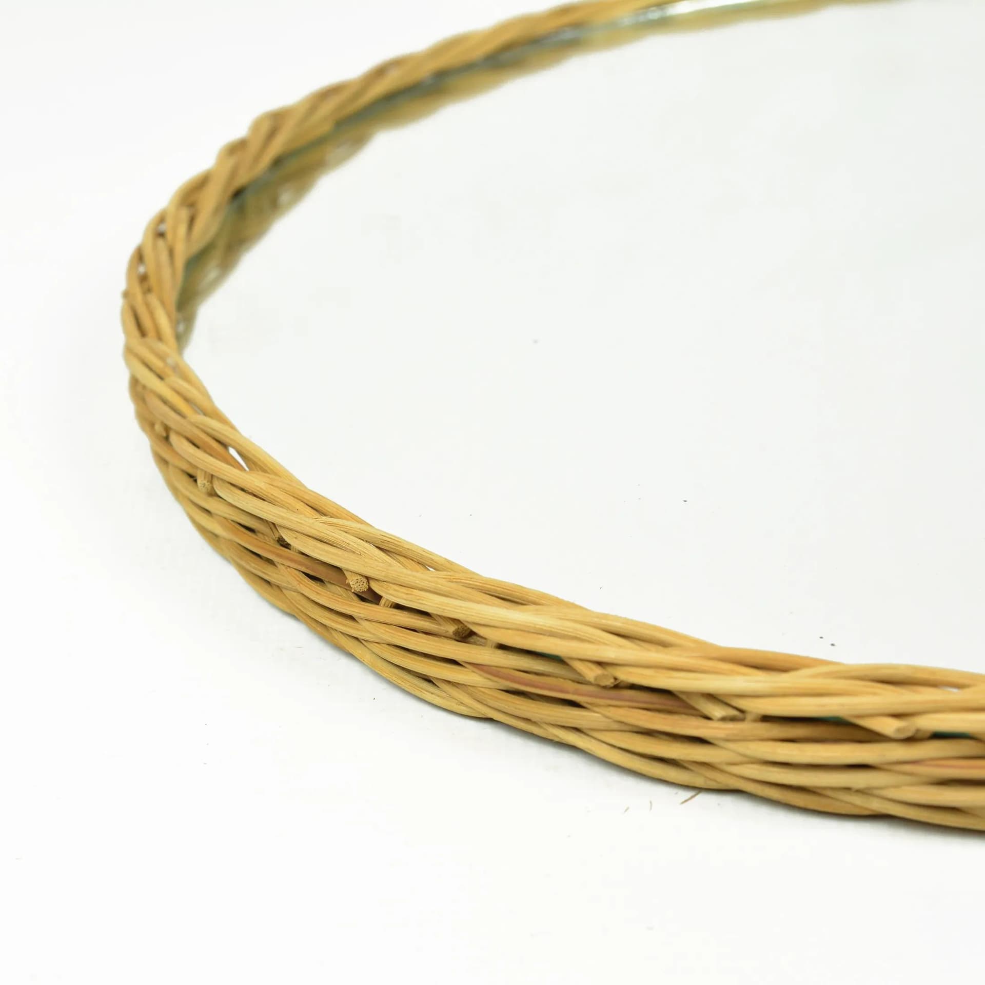 Wall mirror, light brown rattan, Denmark, 1970s - 129283