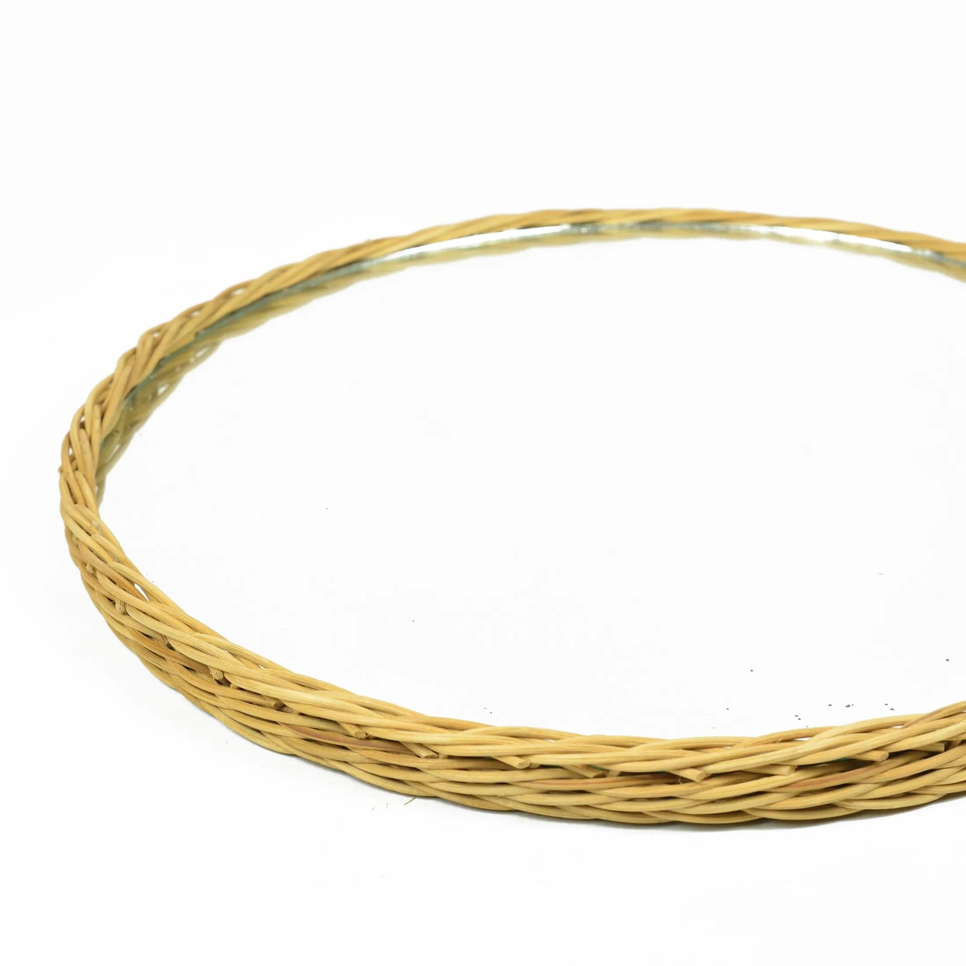 Wall mirror, light brown rattan, Denmark, 1970s - 129279