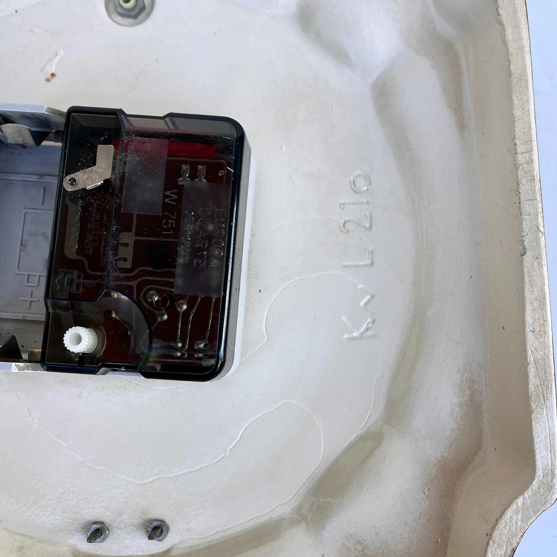 Zegar ścienny Europa, brązowy, ceramika, Niemcy, lata 70. - 129229