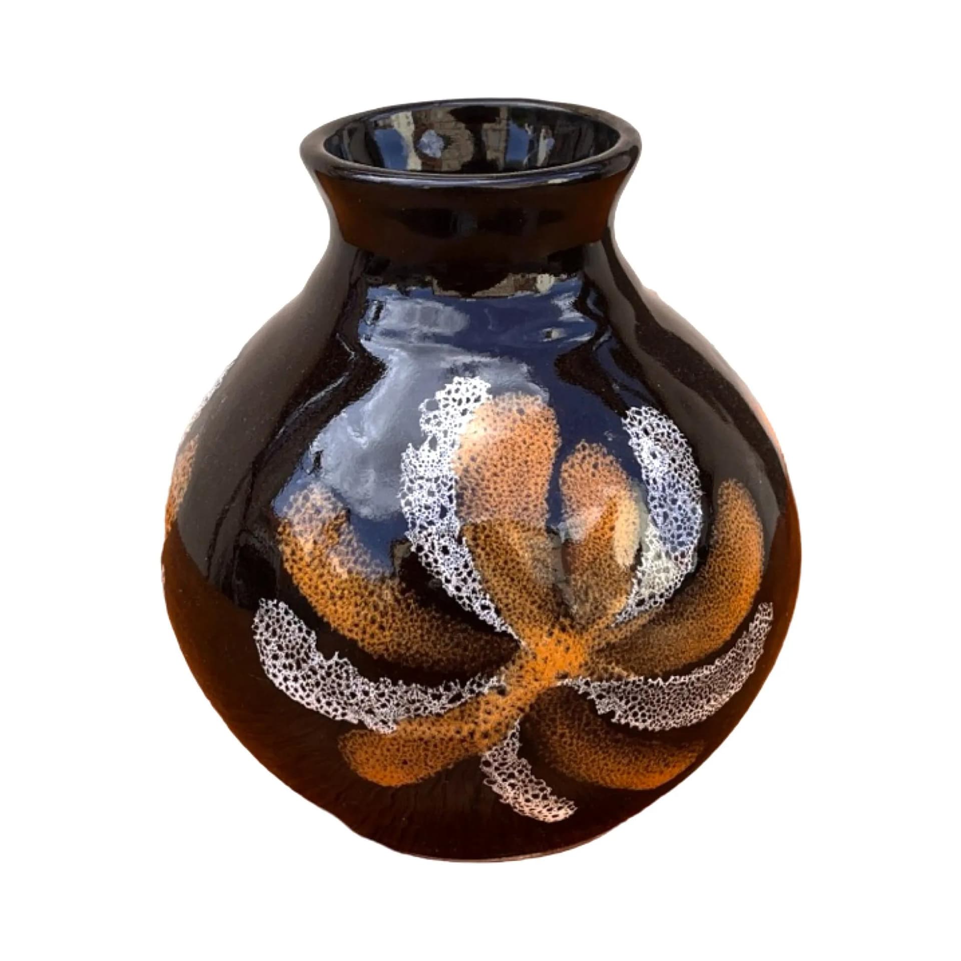 Wazon, brązowy, porcelit, proj. I. Zdrzałka, Polska, lata 70. - 129201