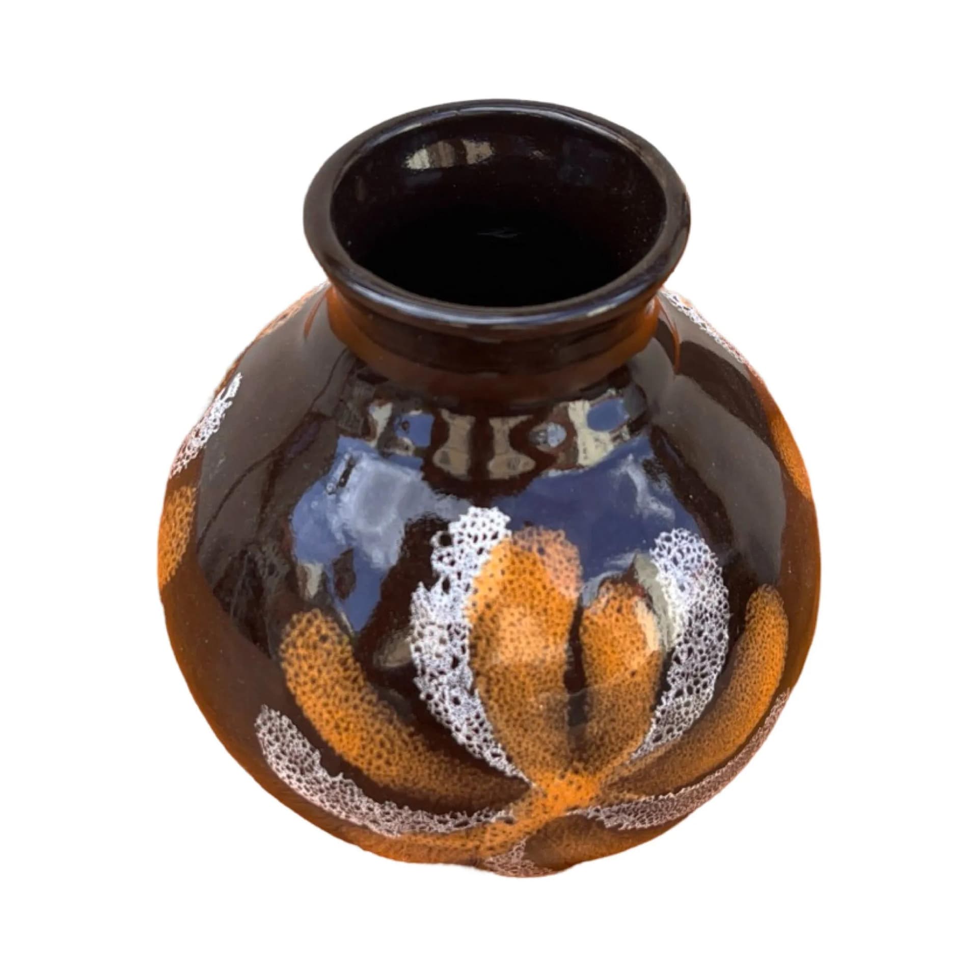 Wazon, brązowy, porcelit, proj. I. Zdrzałka, Polska, lata 70. - 129200