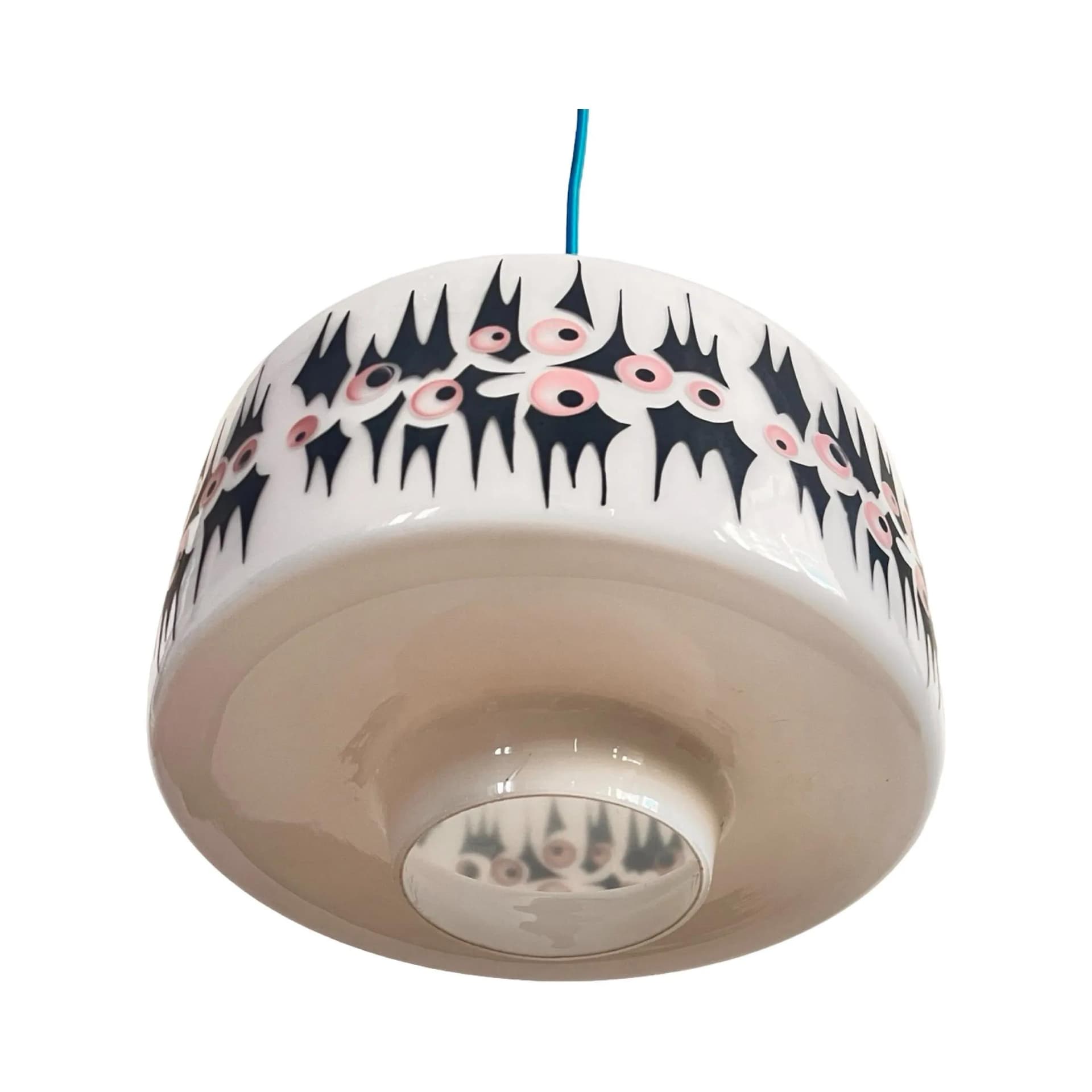 Ceiling lamp New Look, opaline multicolor glass, by J. Hurka, Napako, Czechoslovakia, 1970s. - 129192