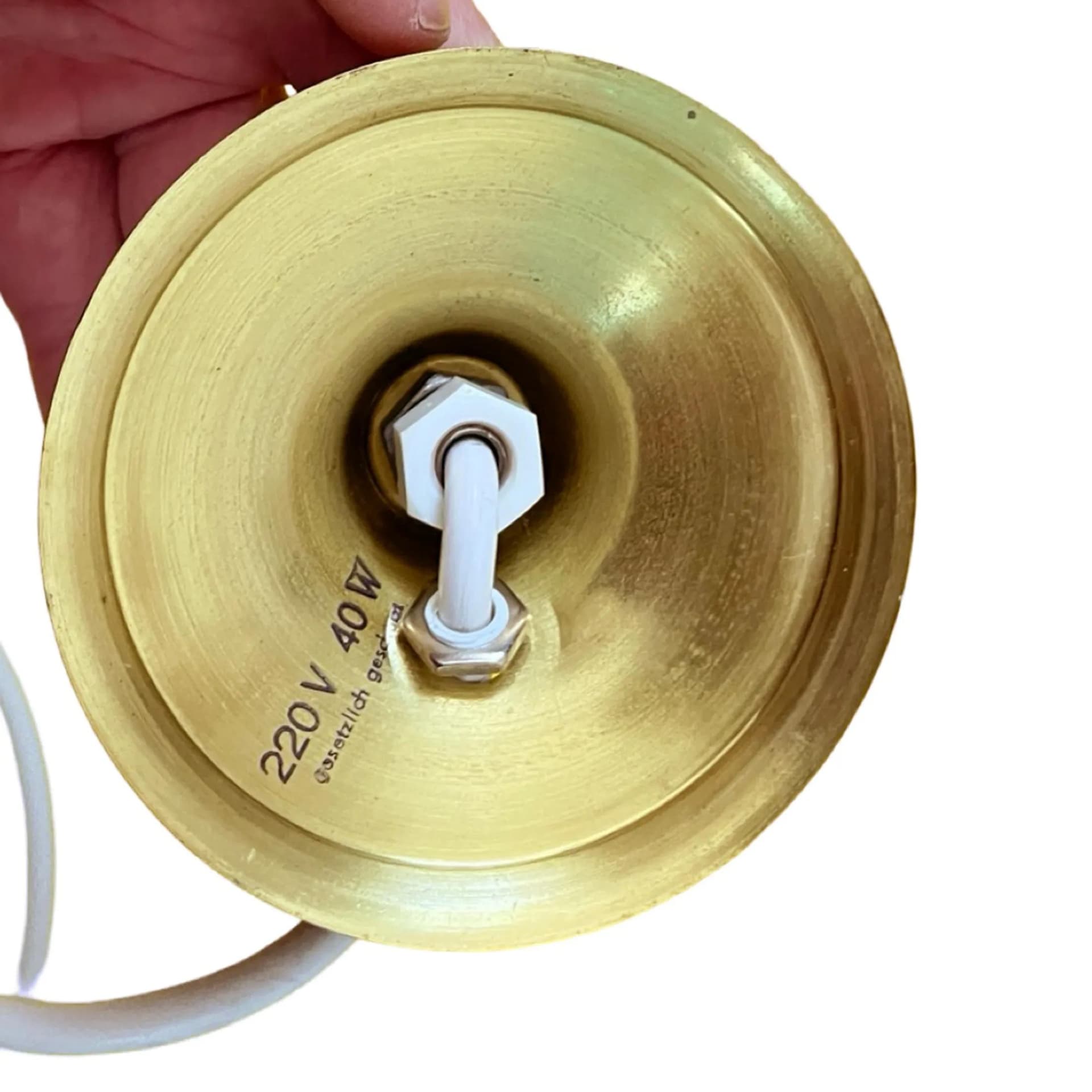 Lampka nocna, mosiądz złoty, szkło przezroczyste, KOLARZ, Niemcy, lata 70. - 129083