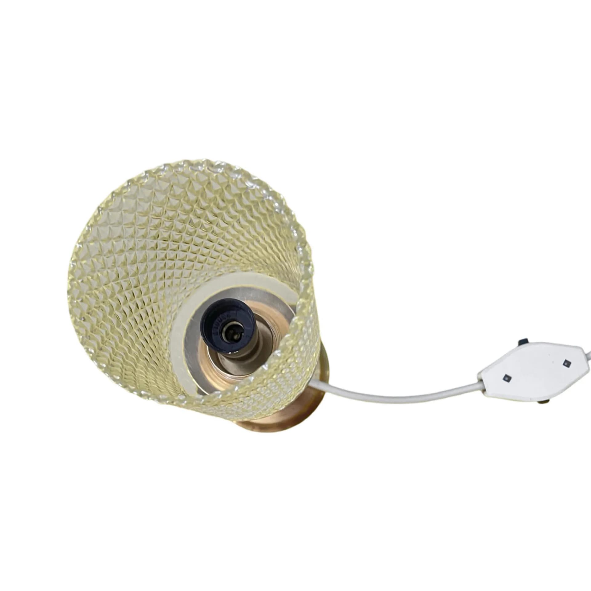 Lampka nocna, mosiądz złoty, szkło przezroczyste, KOLARZ, Niemcy, lata 70. - 129087