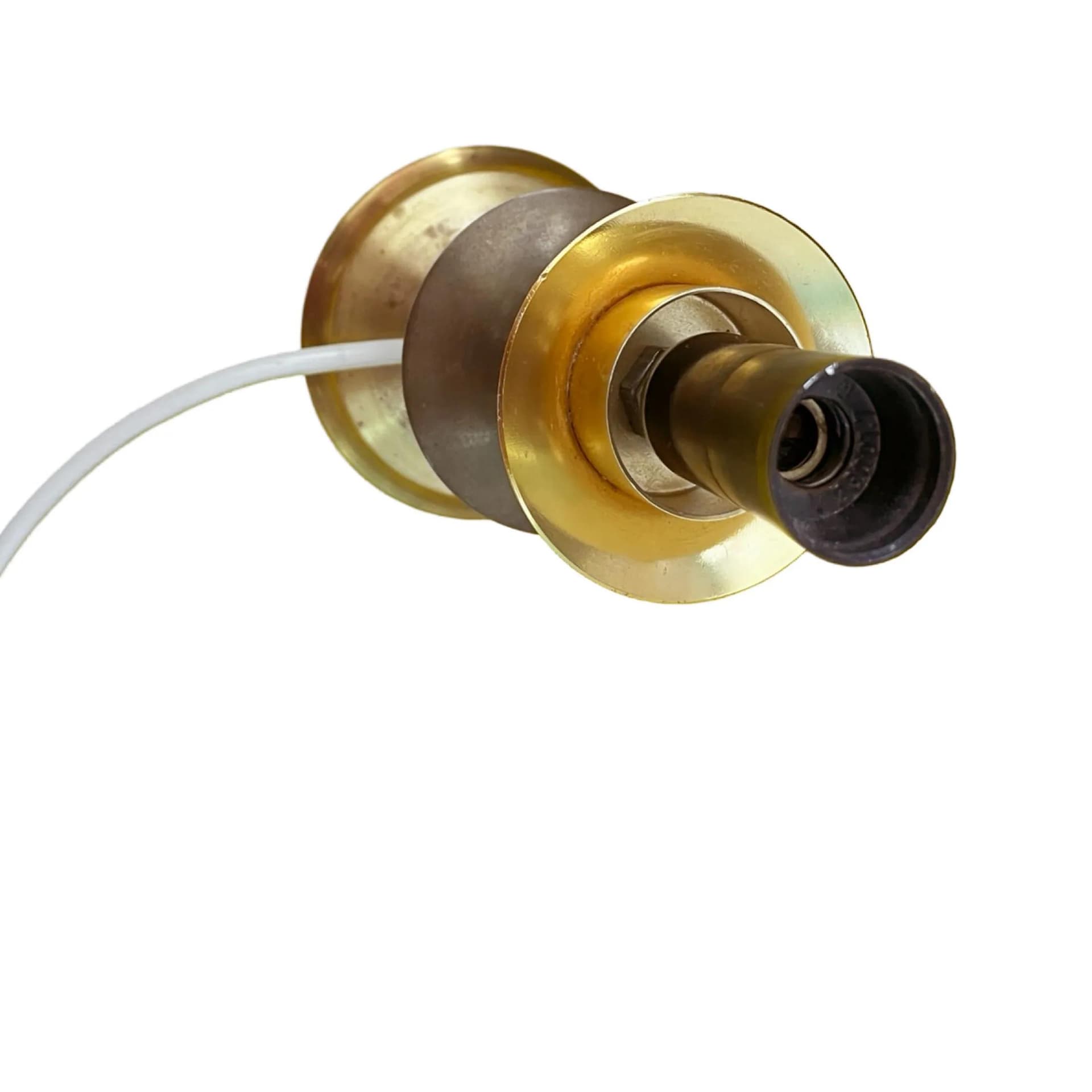 Lampka nocna, mosiądz złoty, szkło przezroczyste, KOLARZ, Niemcy, lata 70. - 129084