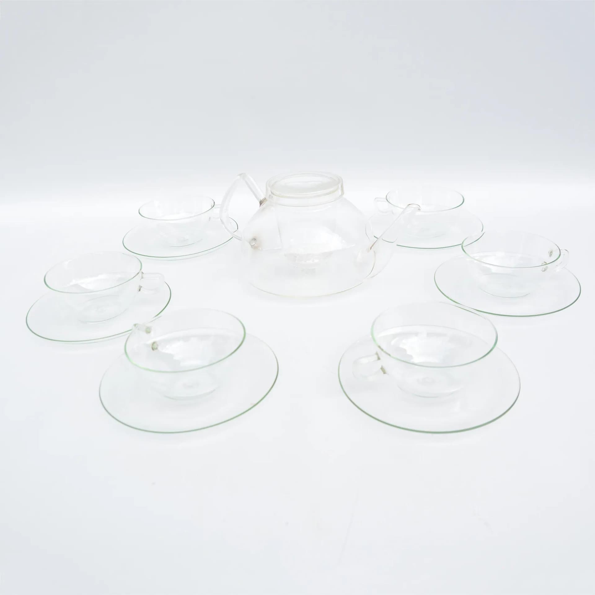 Coffee set, transparent glass, by W. Wagenfeld, Germany, 1970s. - 129075