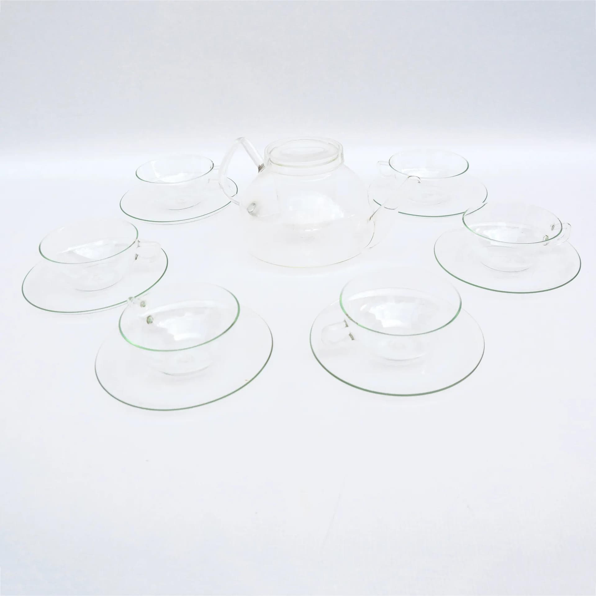 Coffee set, transparent glass, by W. Wagenfeld, Germany, 1970s. - 129077