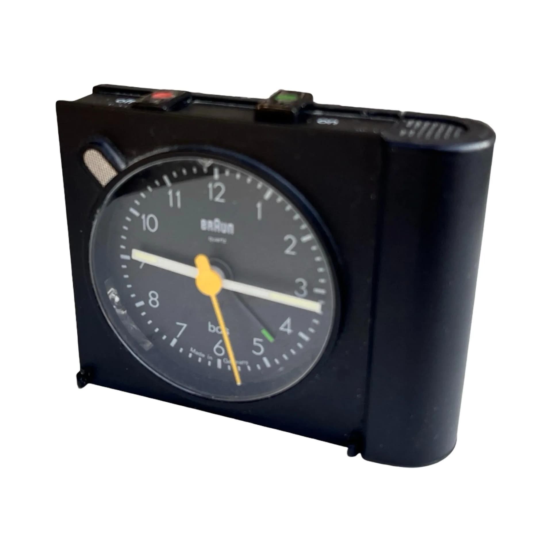 Travel alarm clock, black plastic, by D. Rams, Braun, Germany, 1990s. - 129046