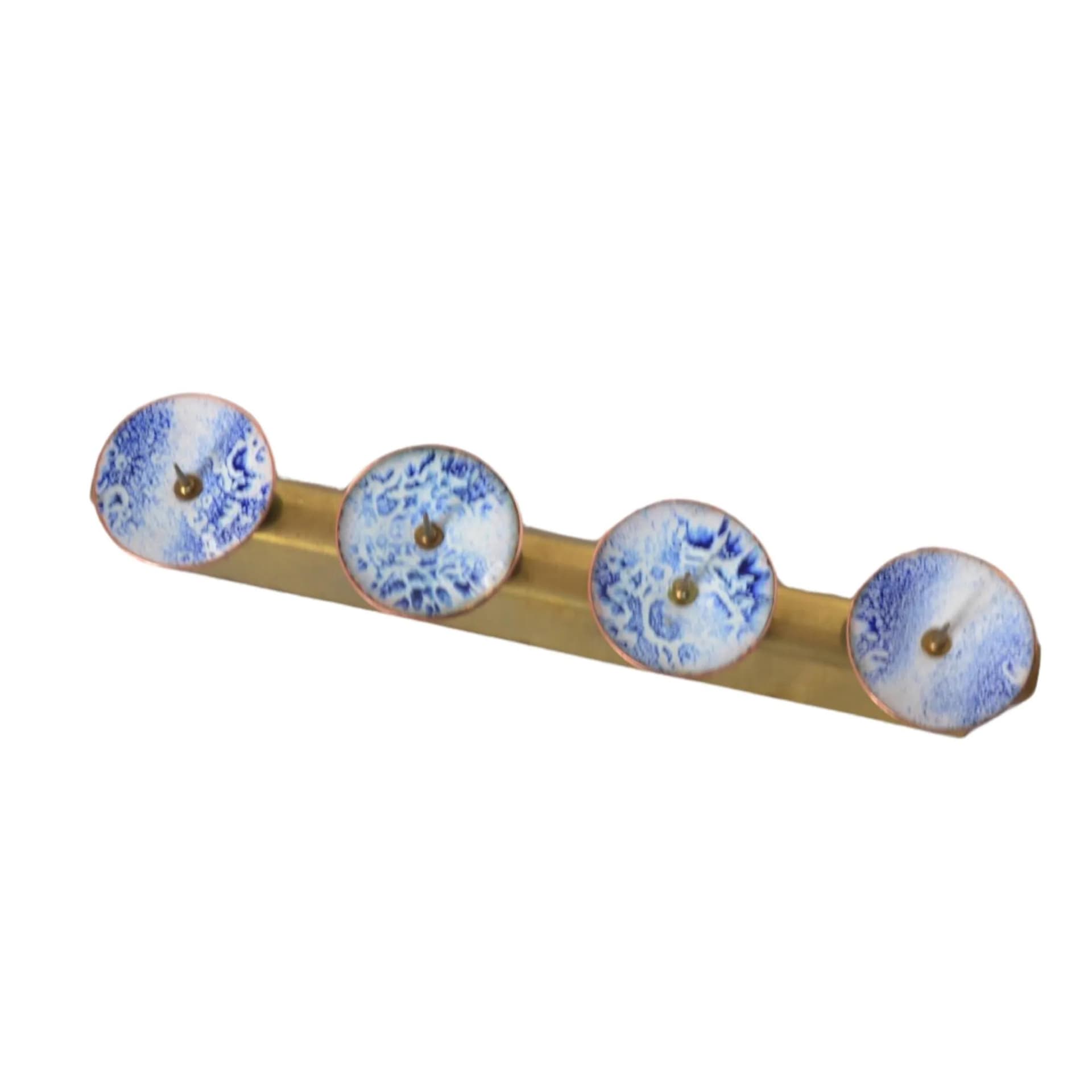 Świecznik, emalia multikolor, mosiądz, Expertic DDR, Niemcy, lata 50. - 129043