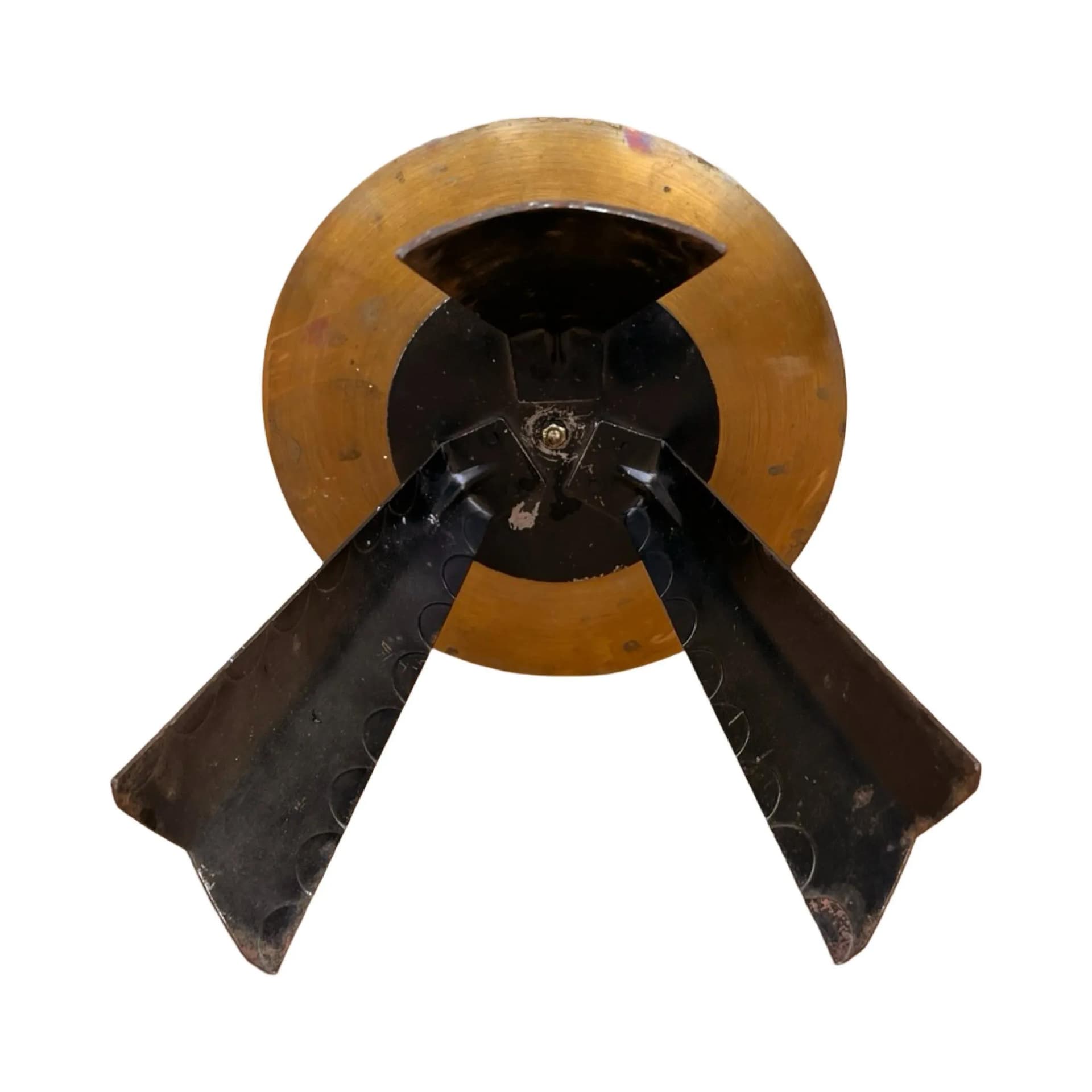 Świecznik modernistyczny, mosiądz złoty, metal czarny, Niemcy, lata 70. - 129029