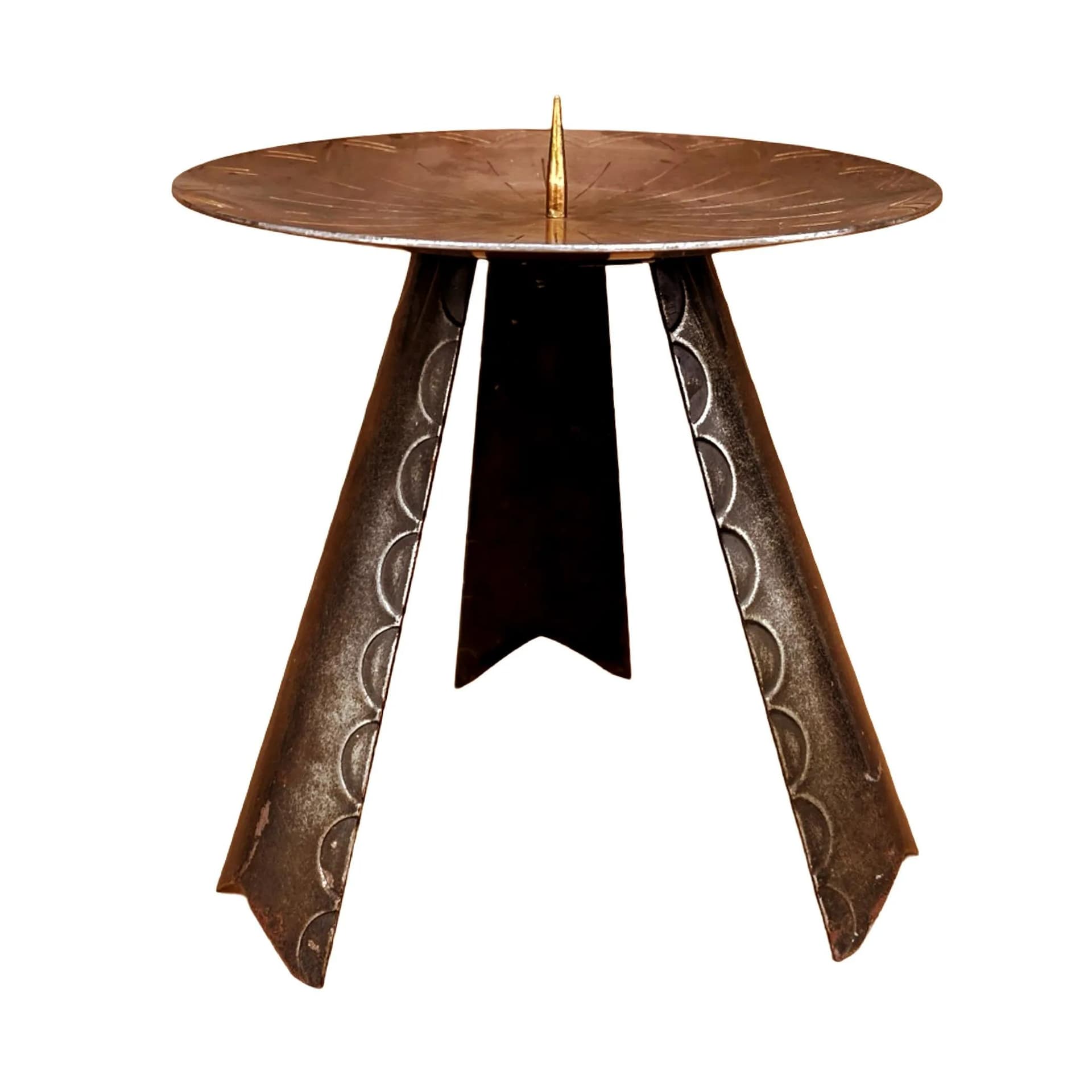 Świecznik modernistyczny, mosiądz złoty, metal czarny, Niemcy, lata 70. - 129033