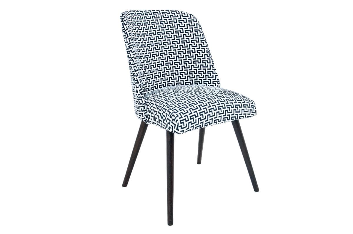 Czarno-białe krzesło muszelka, Polska, lata 60.