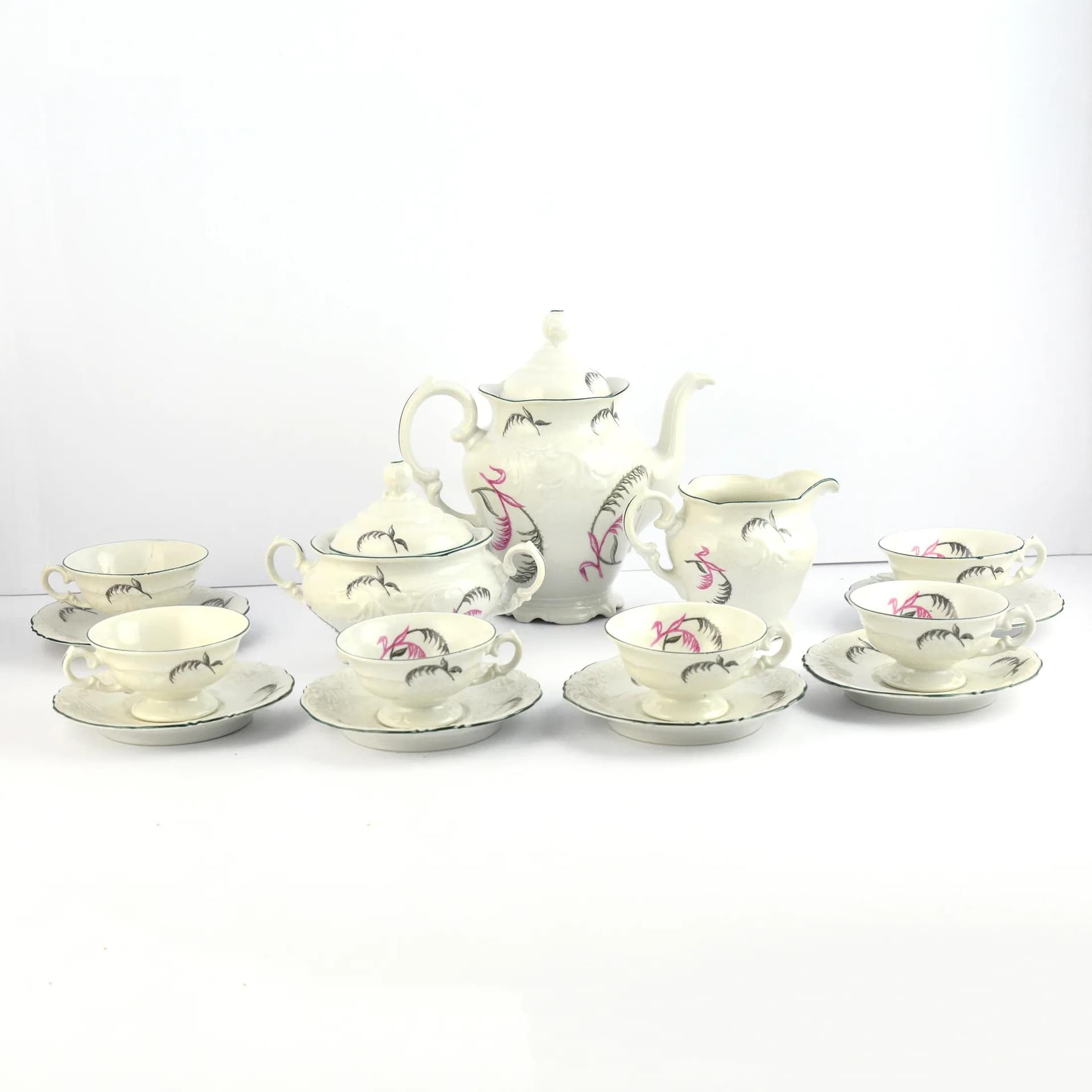 Coffee set Fryderyka, white porcelain, Poland, 1970s. - 128972