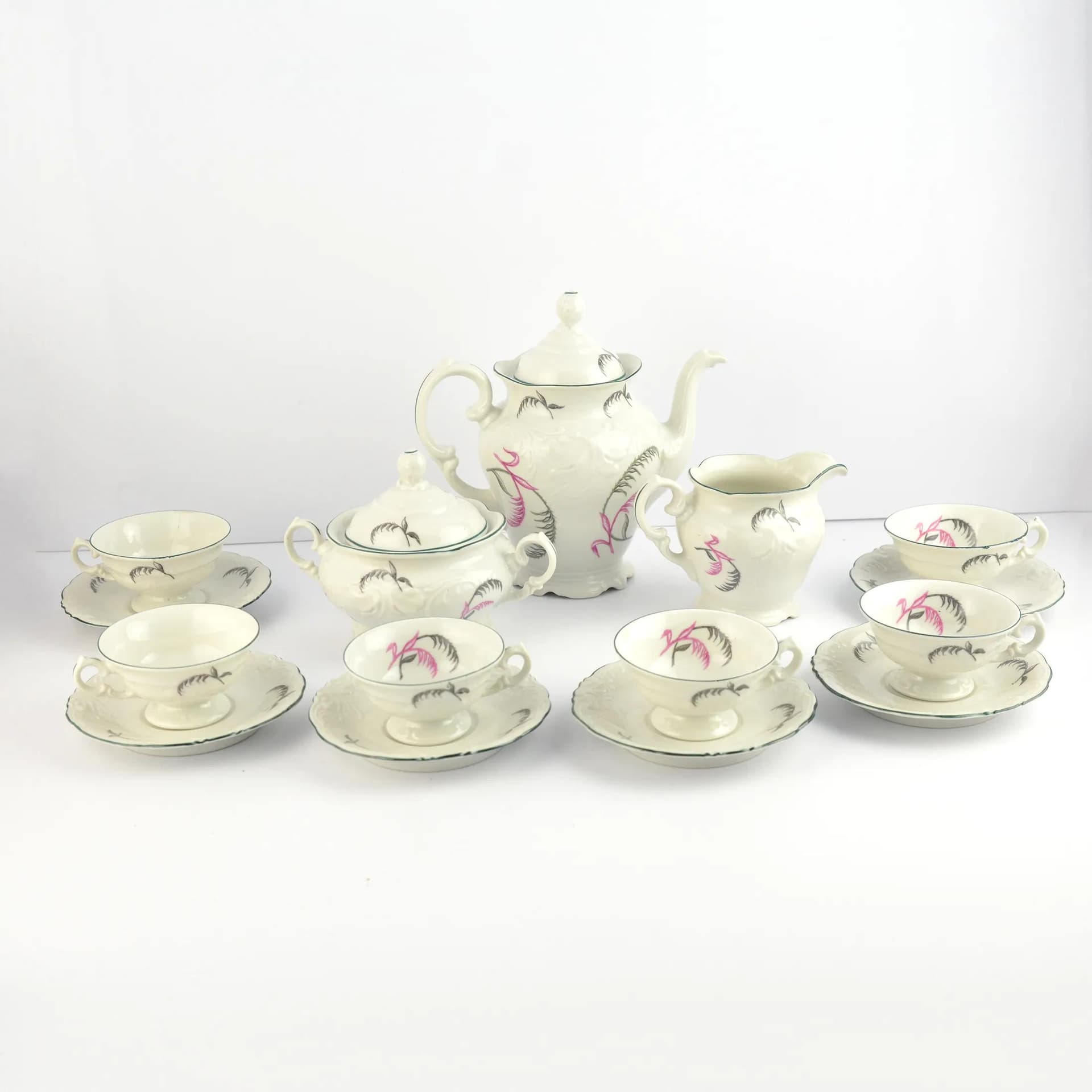 Coffee set Fryderyka, white porcelain, Poland, 1970s. - 128971
