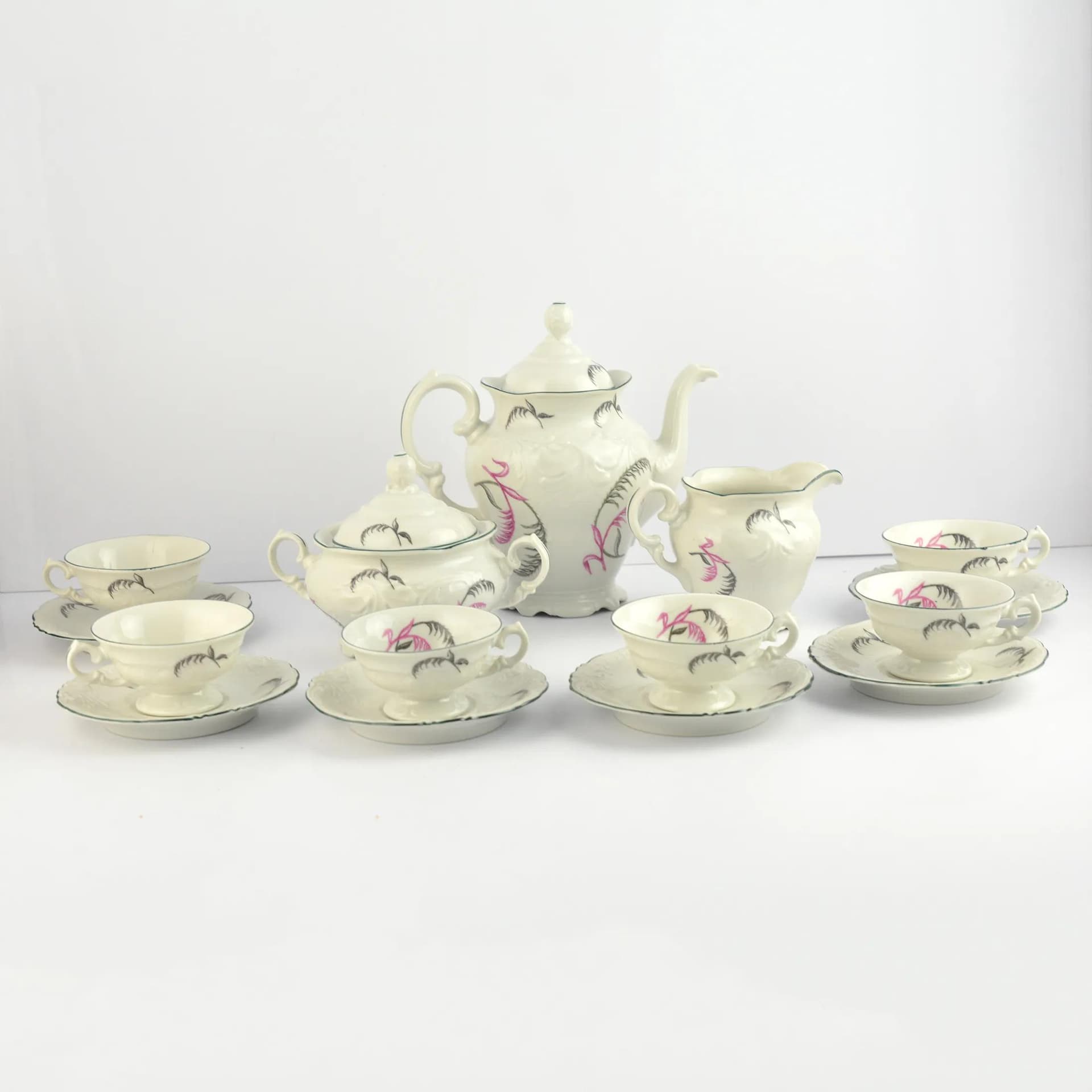 Coffee set Fryderyka, white porcelain, Poland, 1970s. - 128973