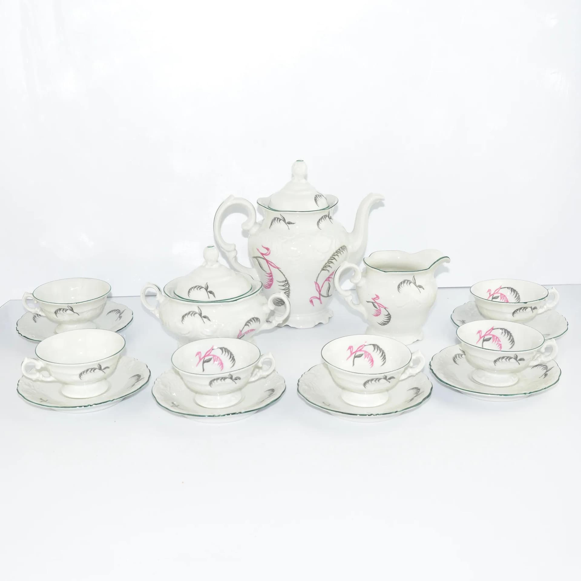 Coffee set Fryderyka, white porcelain, Poland, 1970s. - 128969