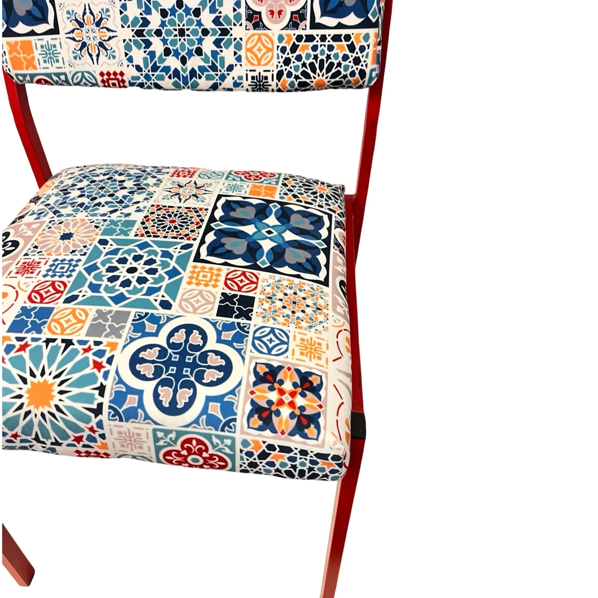 Krzesło, multikolor, metal czerwony, Niemcy, lata 80. - 128959