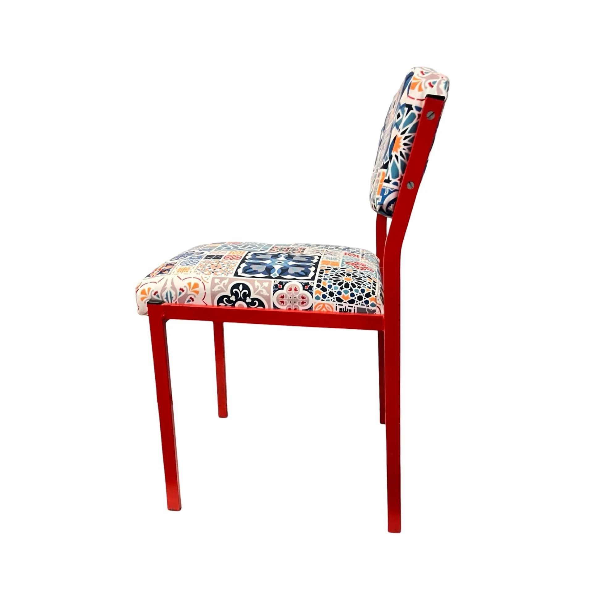 Krzesło, multikolor, metal czerwony, Niemcy, lata 80. - 128955