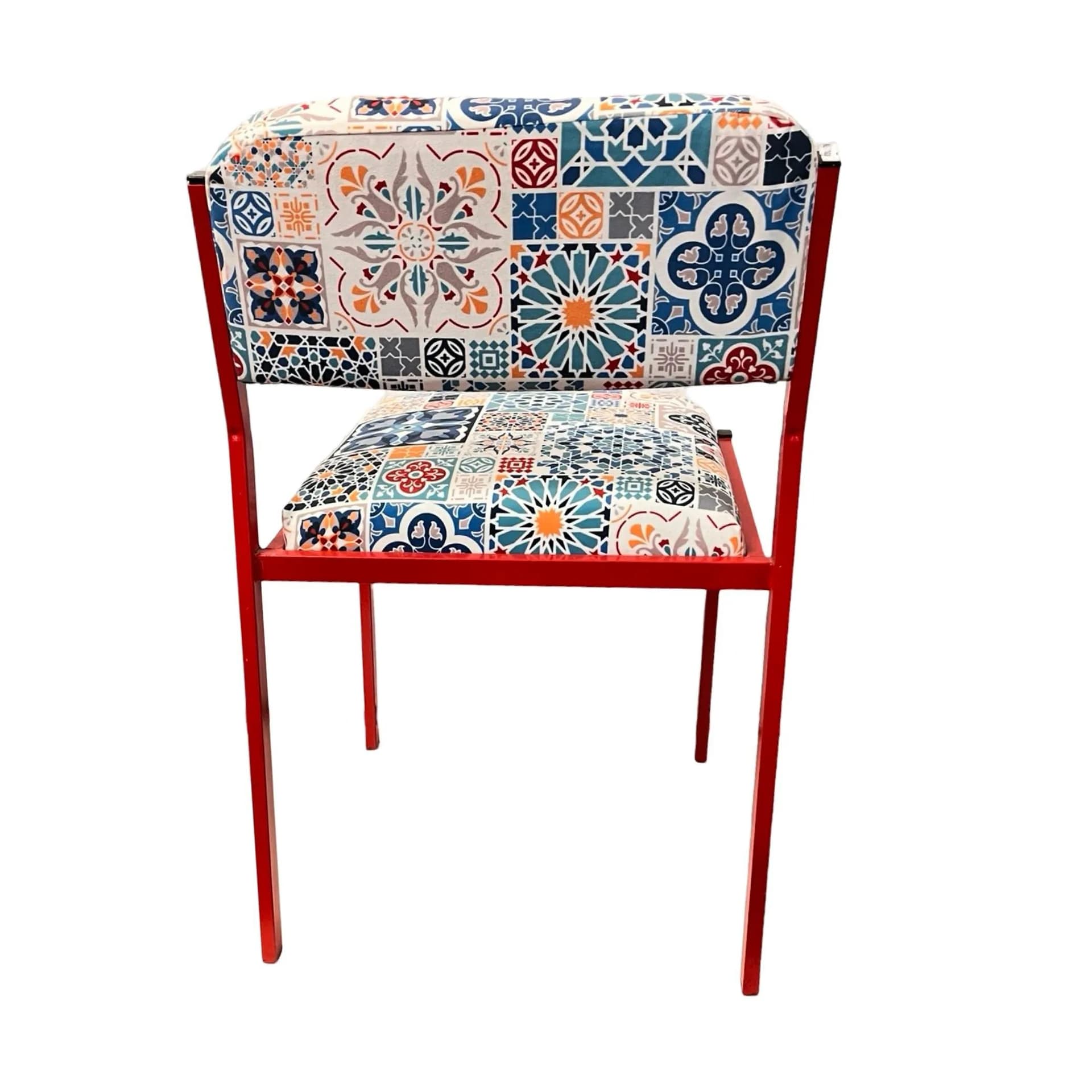 Krzesło, multikolor, metal czerwony, Niemcy, lata 80. - 128954