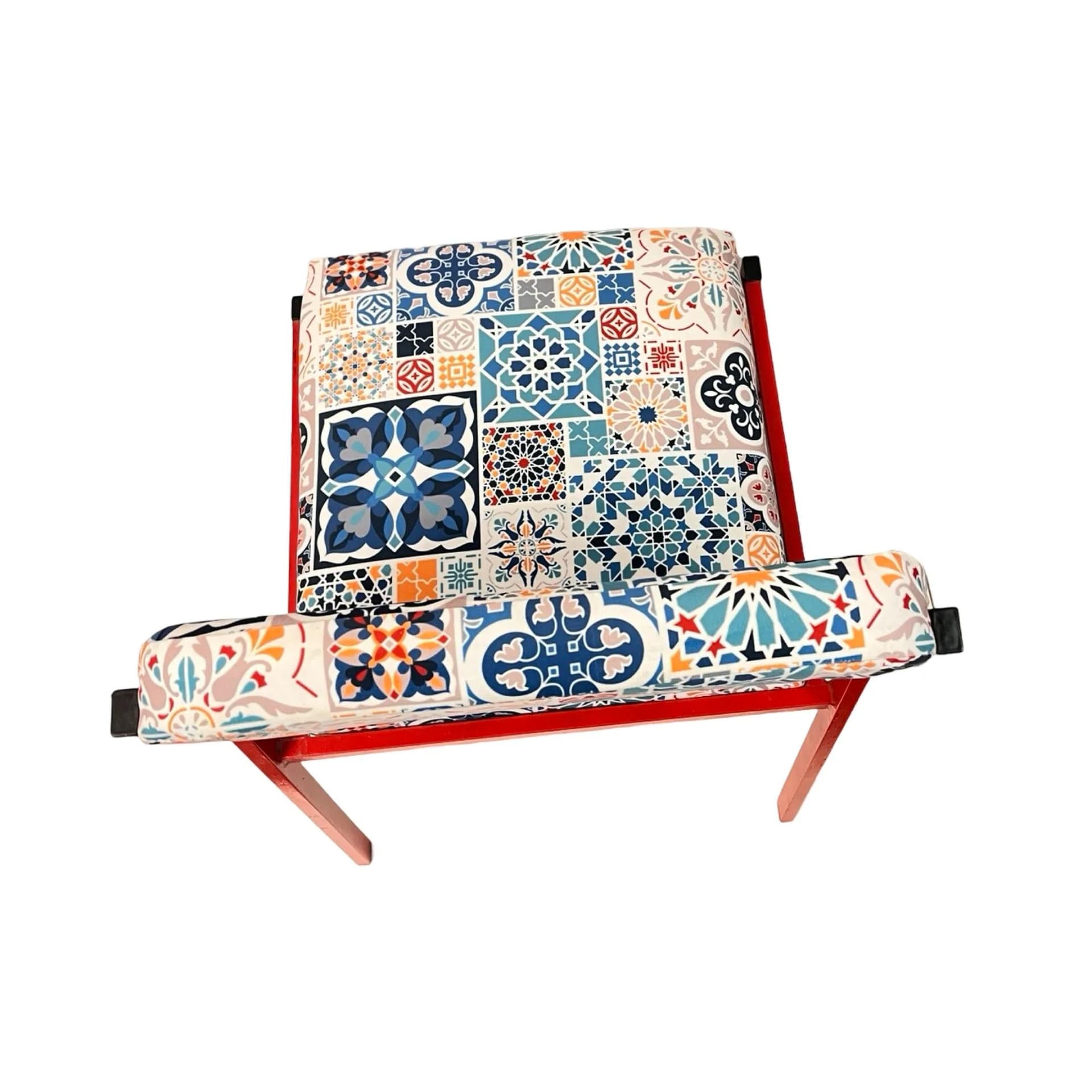 Krzesło, multikolor, metal czerwony, Niemcy, lata 80. - 128953