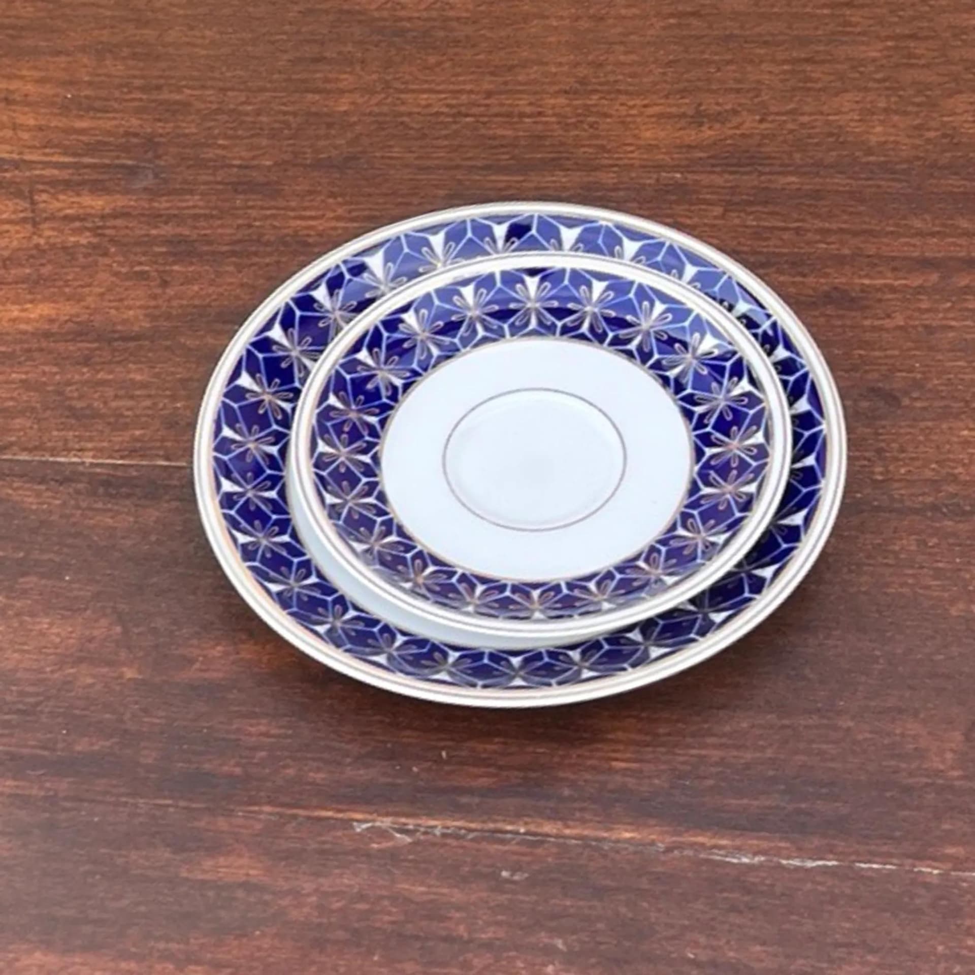 Breakfast Set Trio, white cobalt gold, porcelain, Germany, 1970s. - 128943
