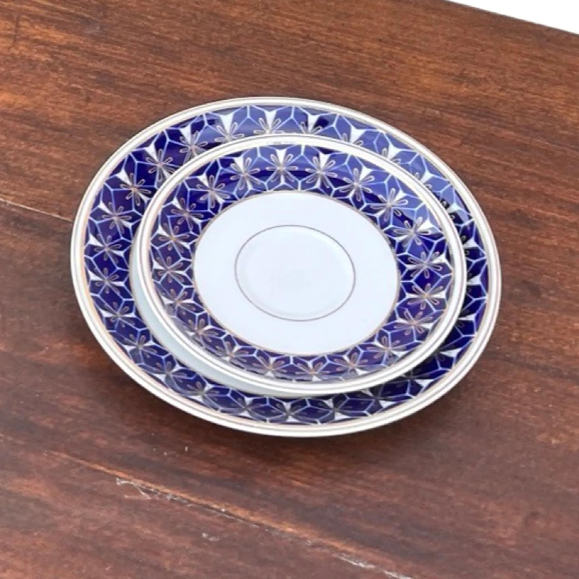 Breakfast Set Trio, white cobalt gold, porcelain, Germany, 1970s. - 128944