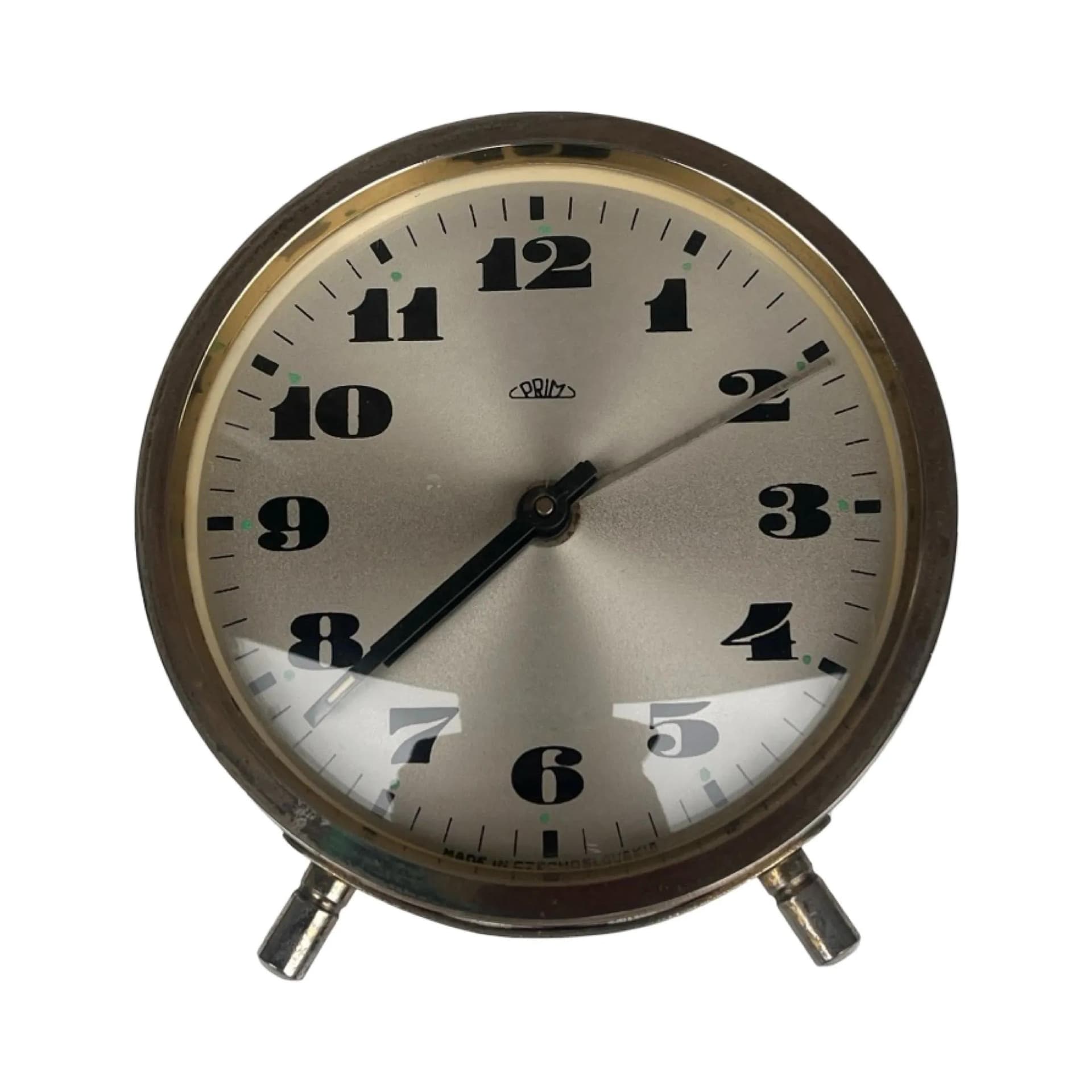 Budzik PRIM, czerwony, metal, Czechosłowacja, lata 70. - 128940