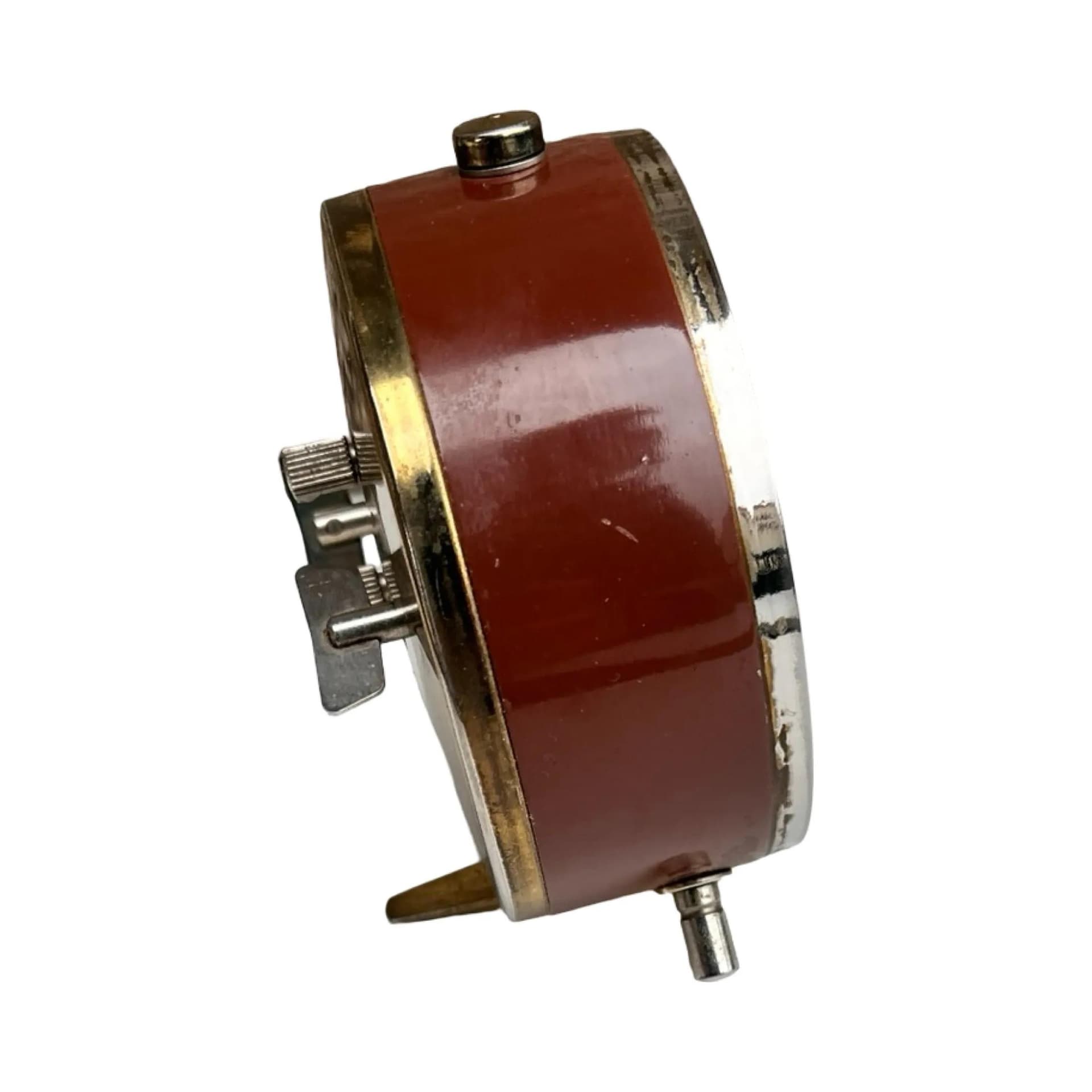 Budzik PRIM, czerwony, metal, Czechosłowacja, lata 70. - 128934