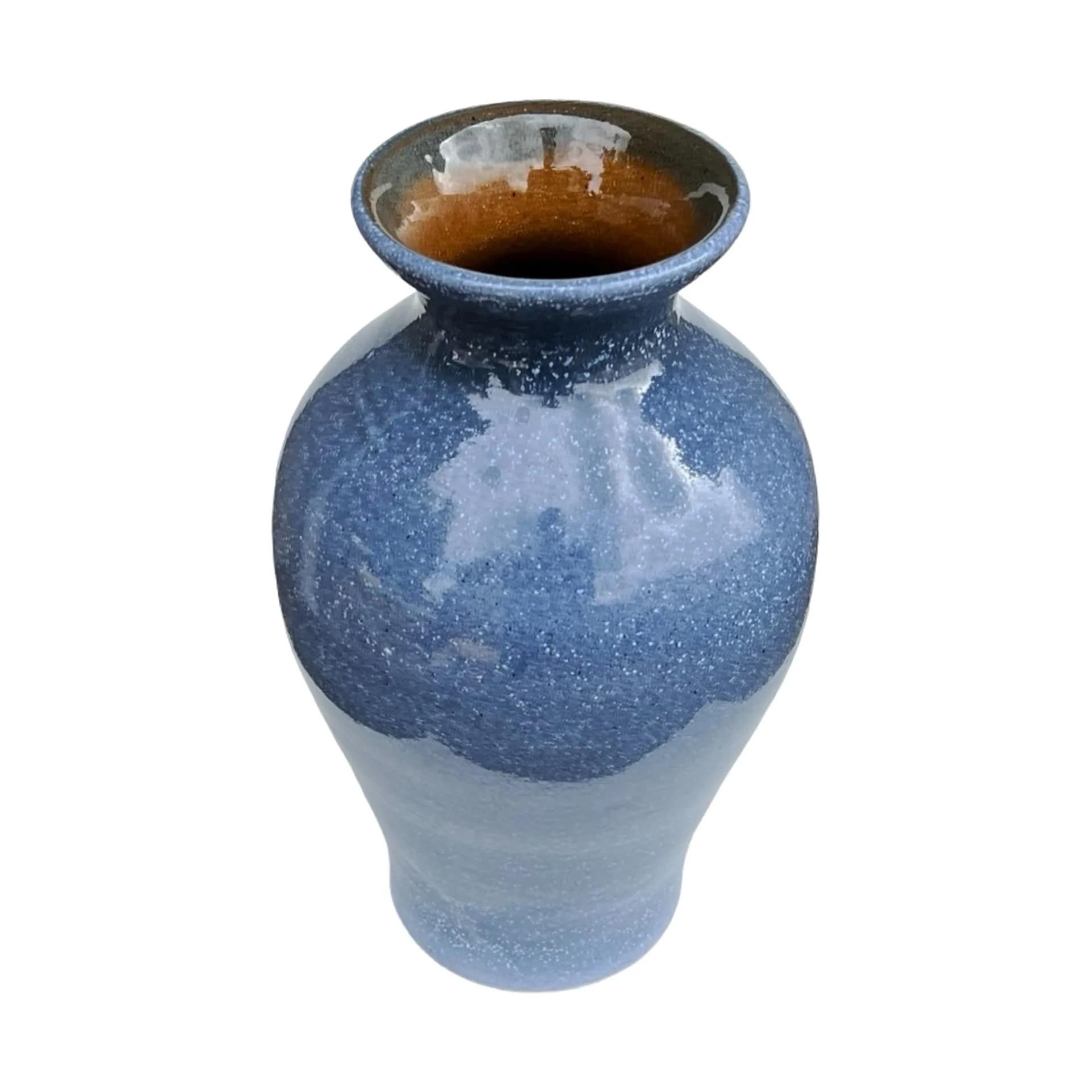Wazon, szkliwienie reaktywne niebieski, ceramika, Niemcy, lata 60. - 128911
