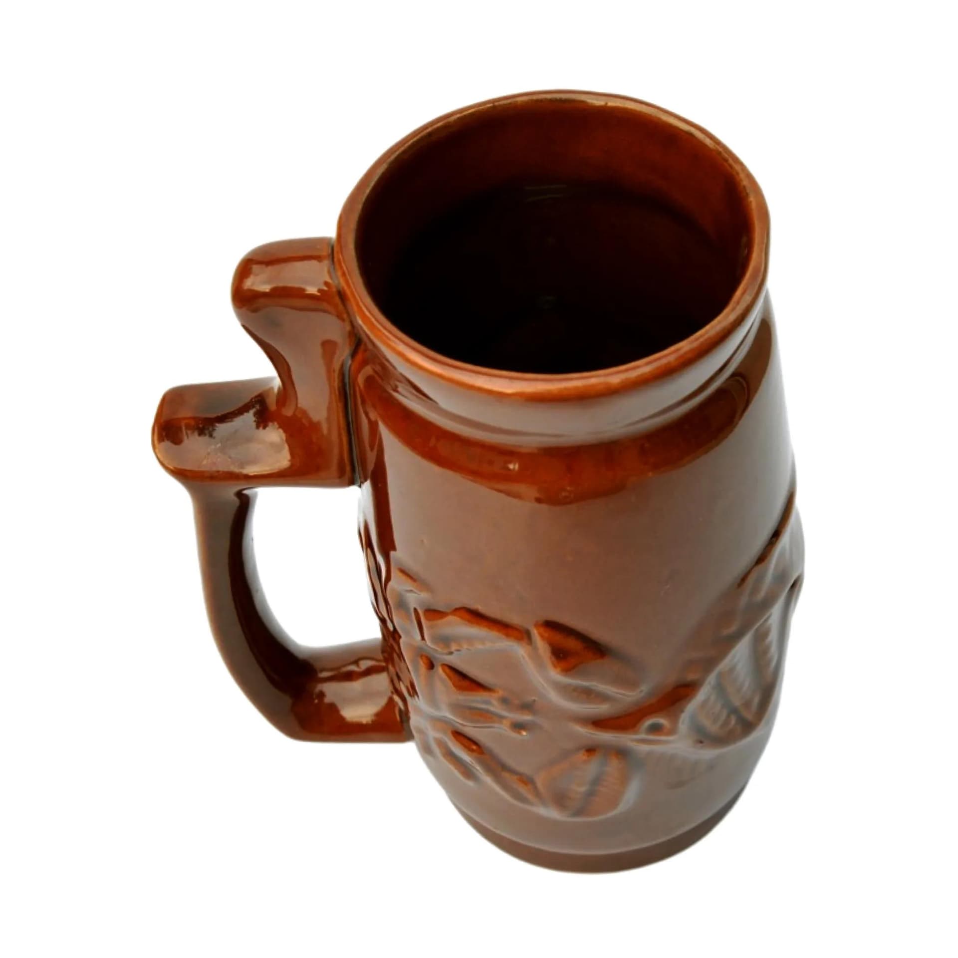Mug, brown porcelite, SPiLA Bolesławiec, Poland, 1970s - 128860