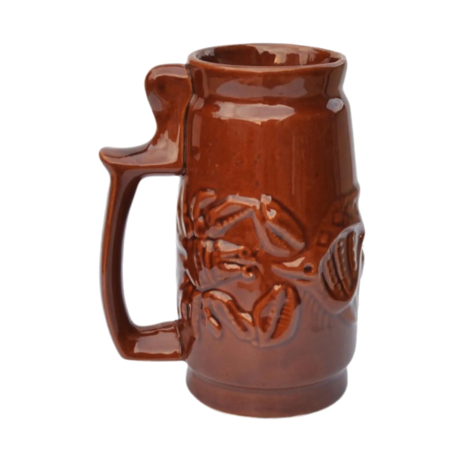 Mug, brown porcelite, SPiLA Bolesławiec, Poland, 1970s - 128861