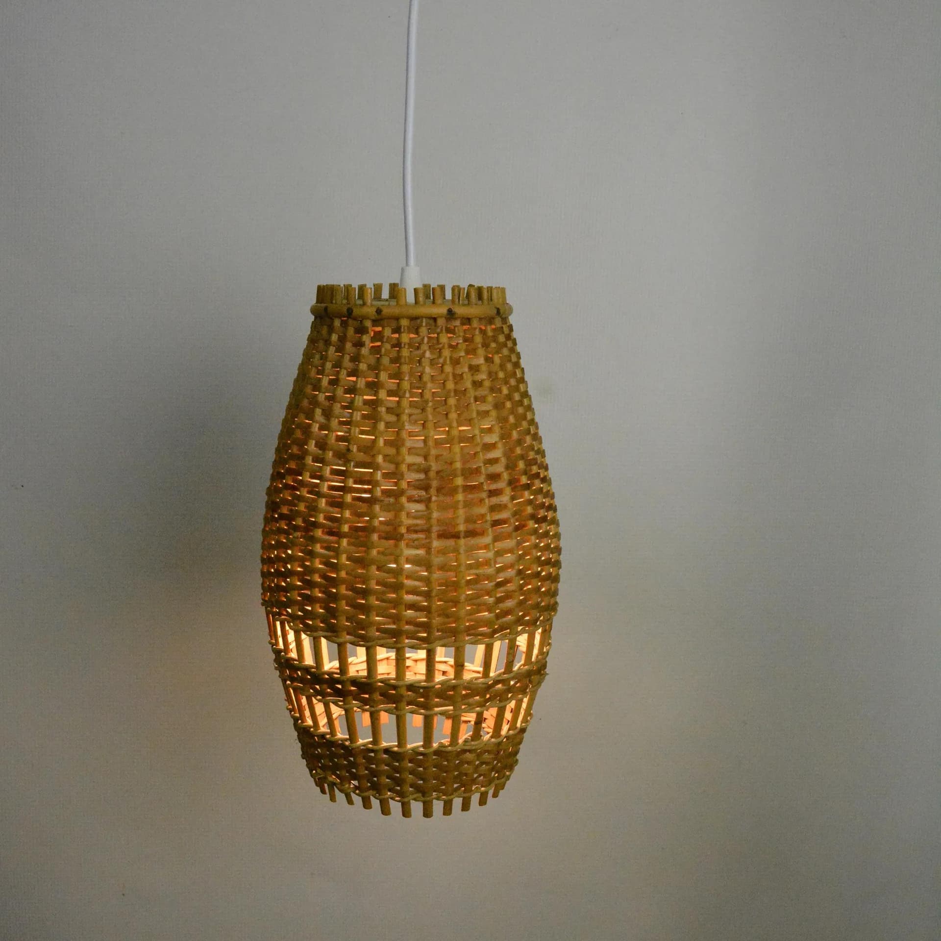 Pendant lamp, brown rattan, Denmark, 1960s - 128855