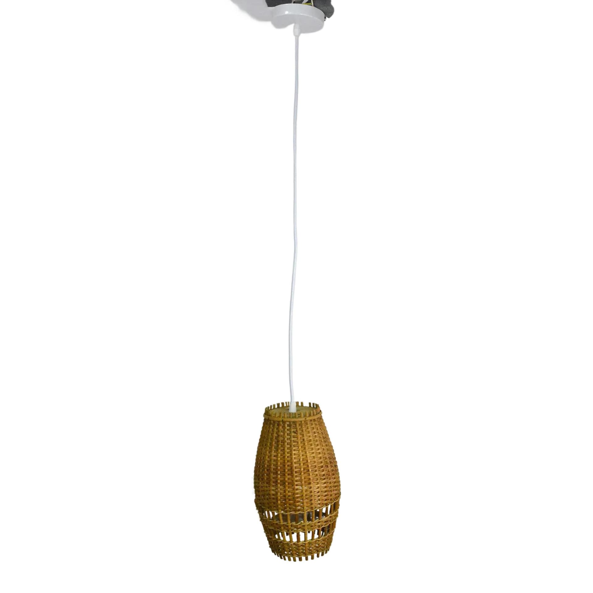 Pendant lamp, brown rattan, Denmark, 1960s