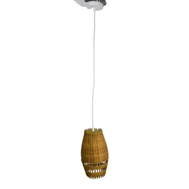 Pendant lamp, brown rattan, Denmark, 1960s - DIMENSION