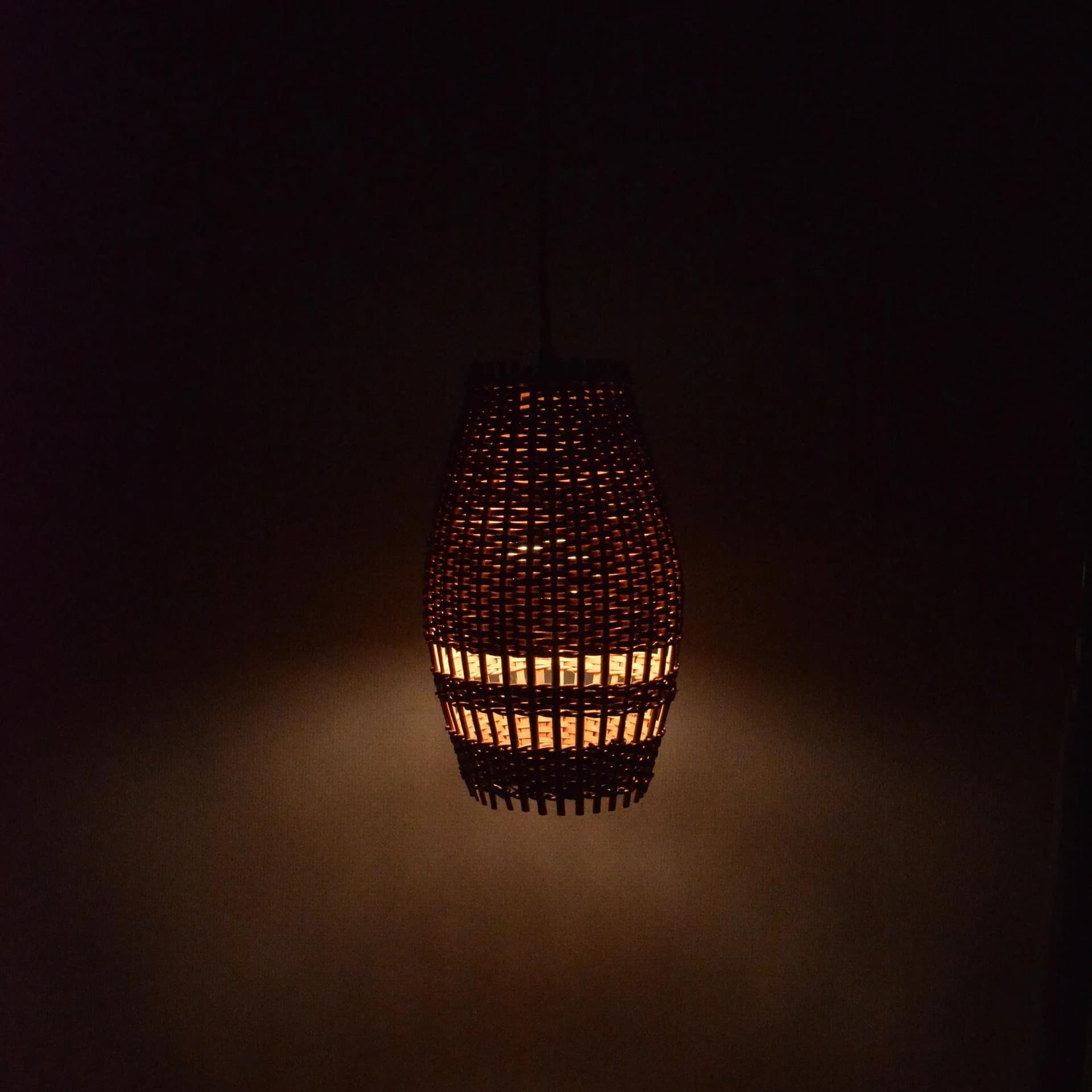 Pendant lamp, brown rattan, Denmark, 1960s - 128853