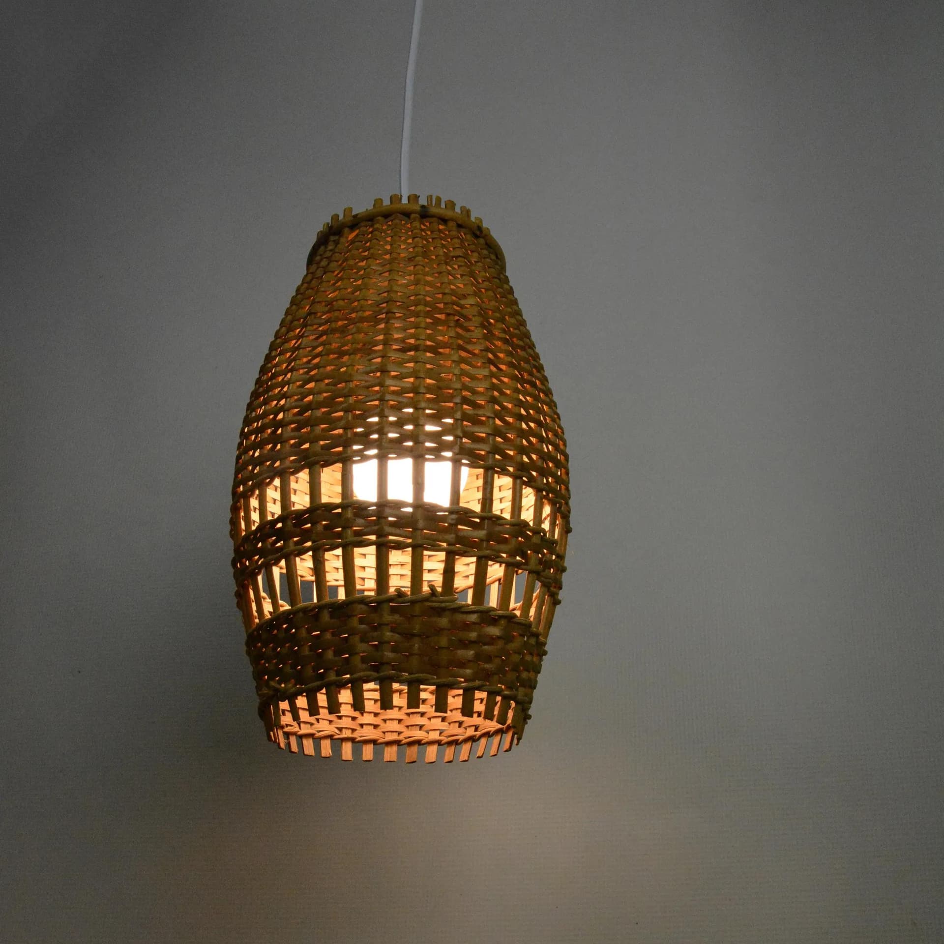 Pendant lamp, brown rattan, Denmark, 1960s - 128854