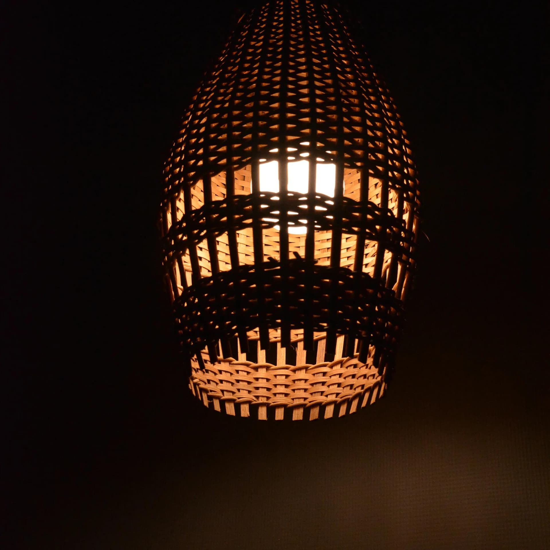 Pendant lamp, brown rattan, Denmark, 1960s - 128849