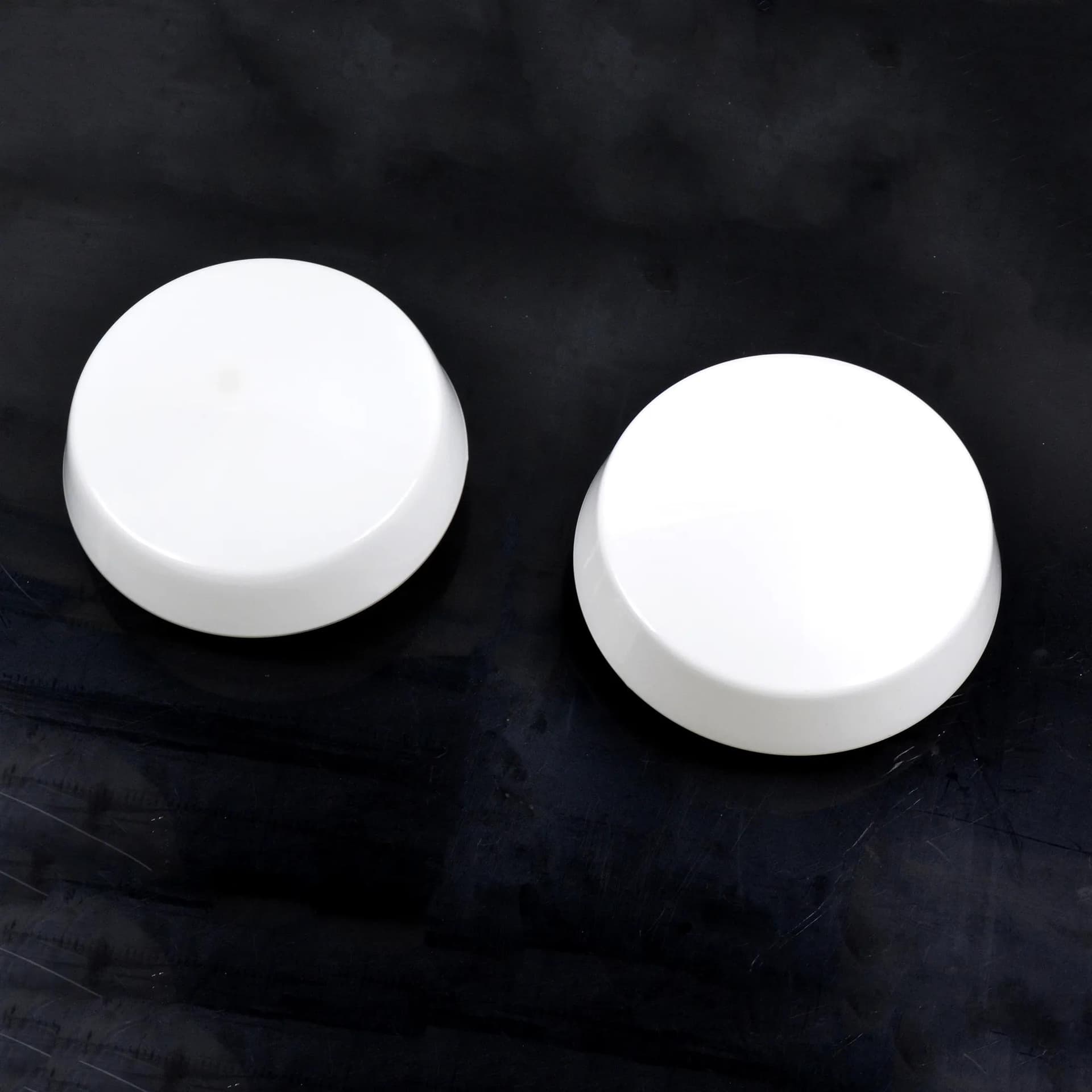 Pair of ceiling lights, white glass, Germany, 1970s. - 128836