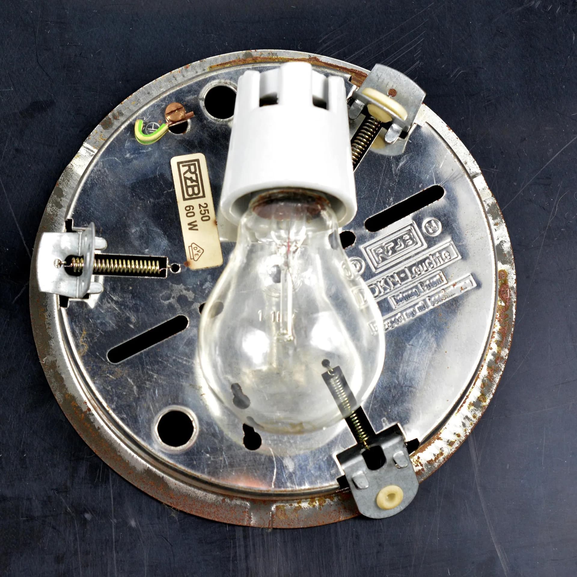 Pair of ceiling lights, white glass, Germany, 1970s. - 128834